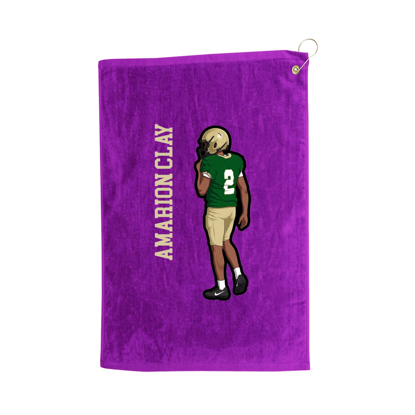 Golf Towel — Name Vertical in Purple