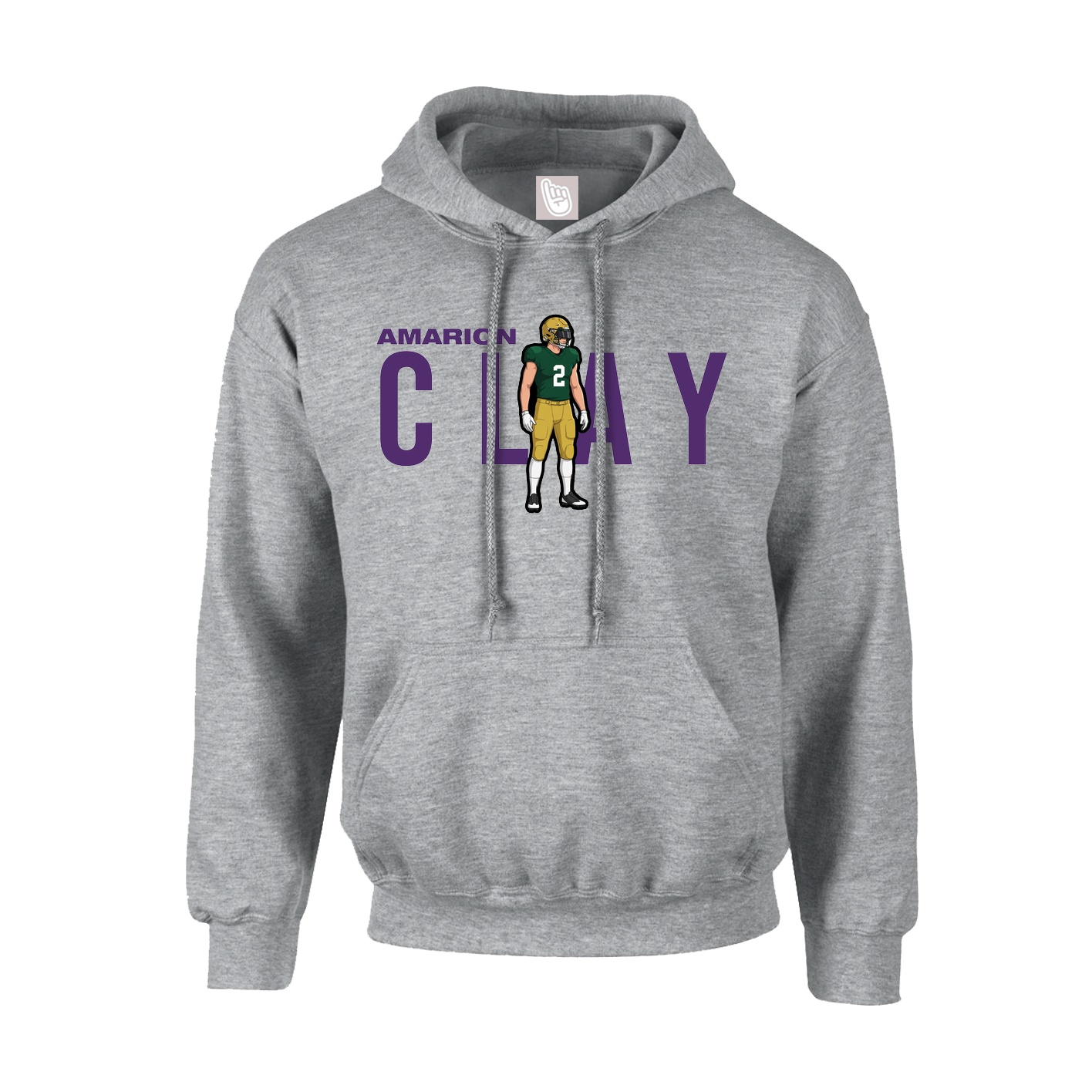 Hoodie — Player Name in Grey