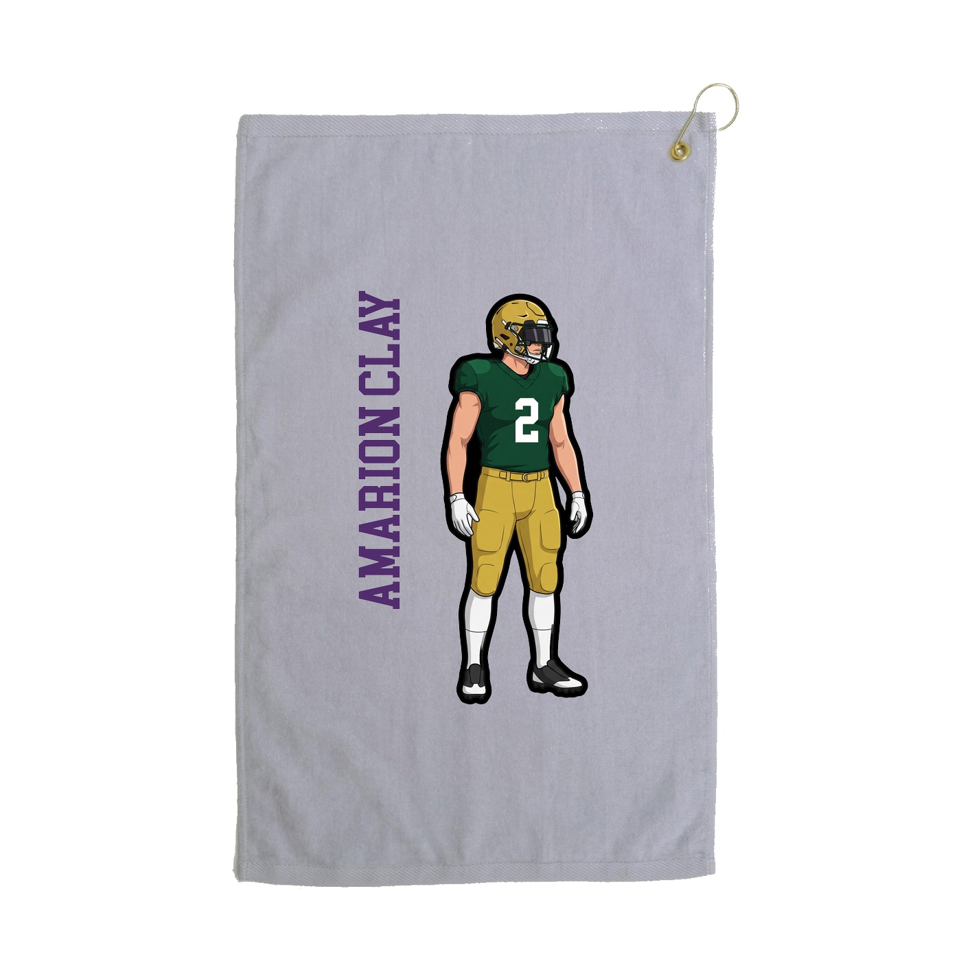 Golf Towel — Name Vertical in Grey