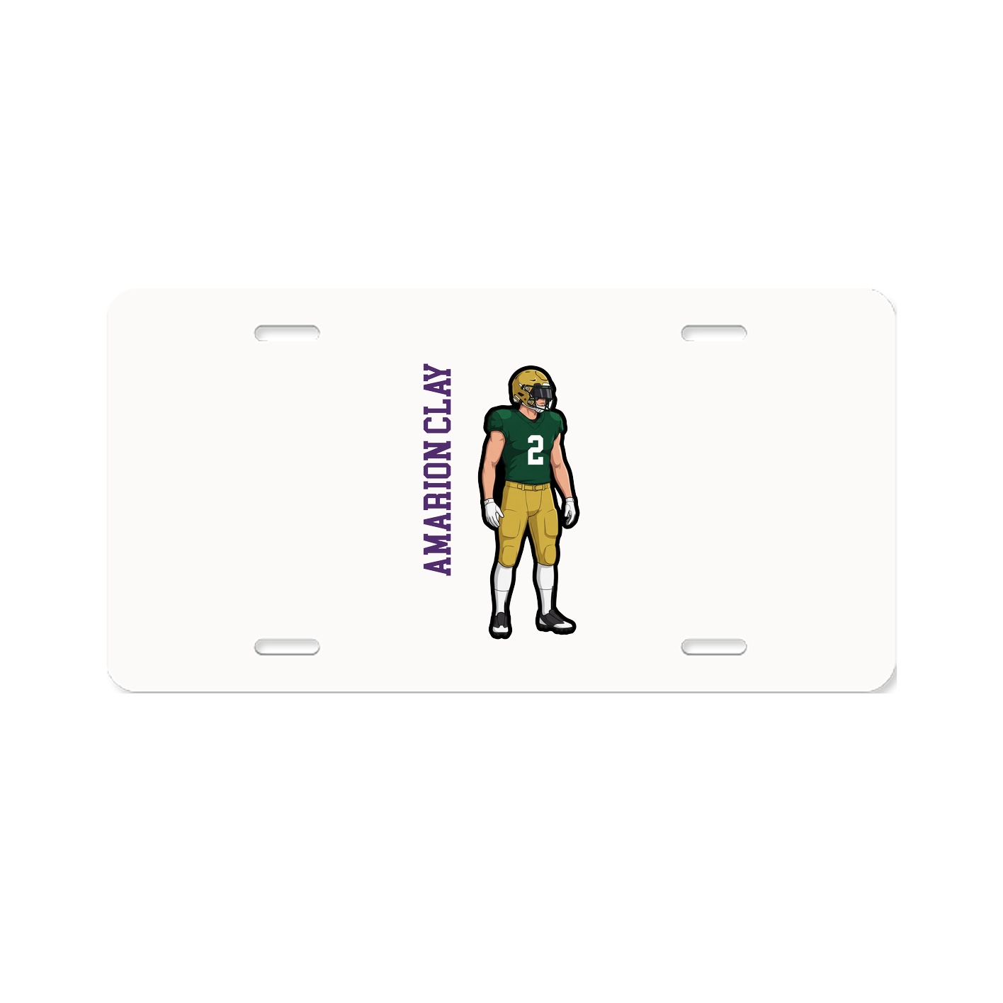 License Plate — Name Vertical in Classic