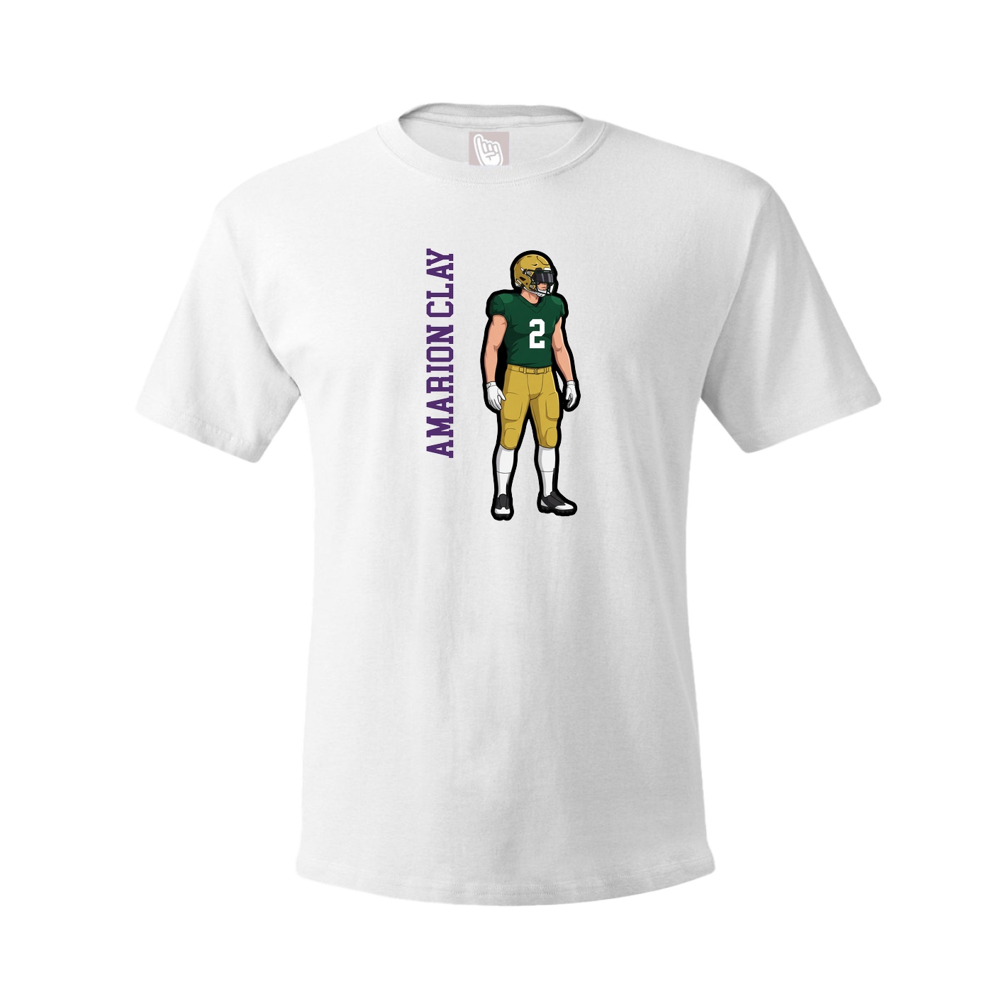 Tee — Name Vertical in White