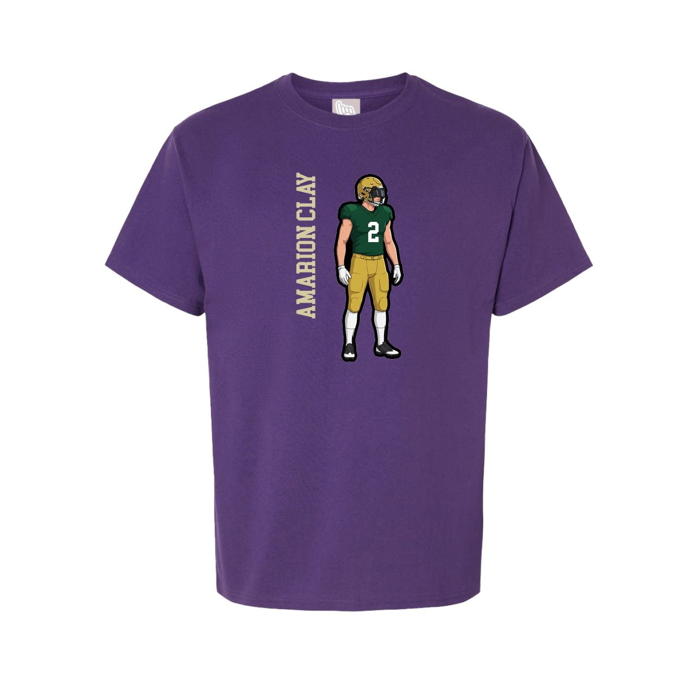 Youth Tee — Name Vertical in Purple