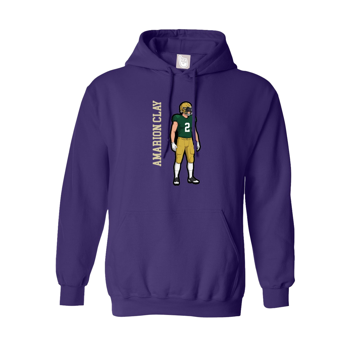 Youth Hoodie — Name Vertical in Purple