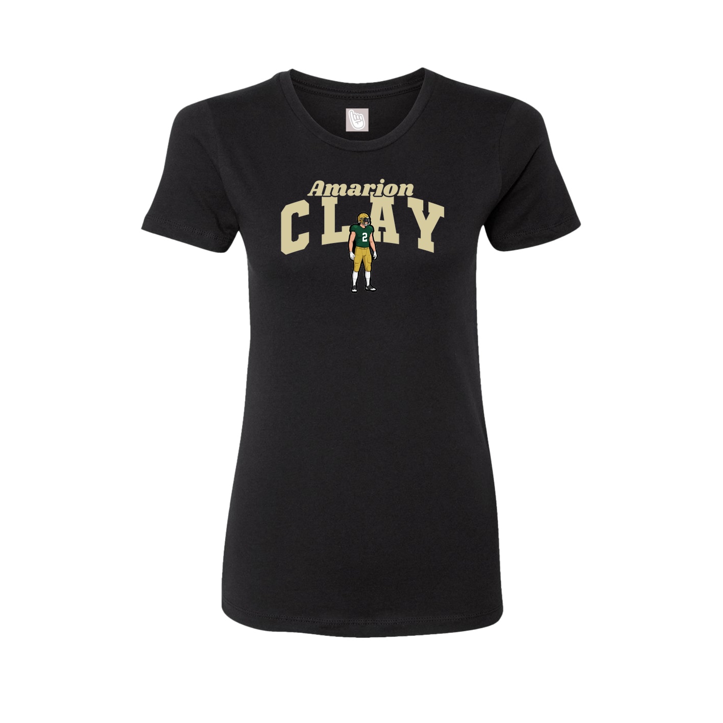 Fitted Women's Tee — Signature Arch in Black