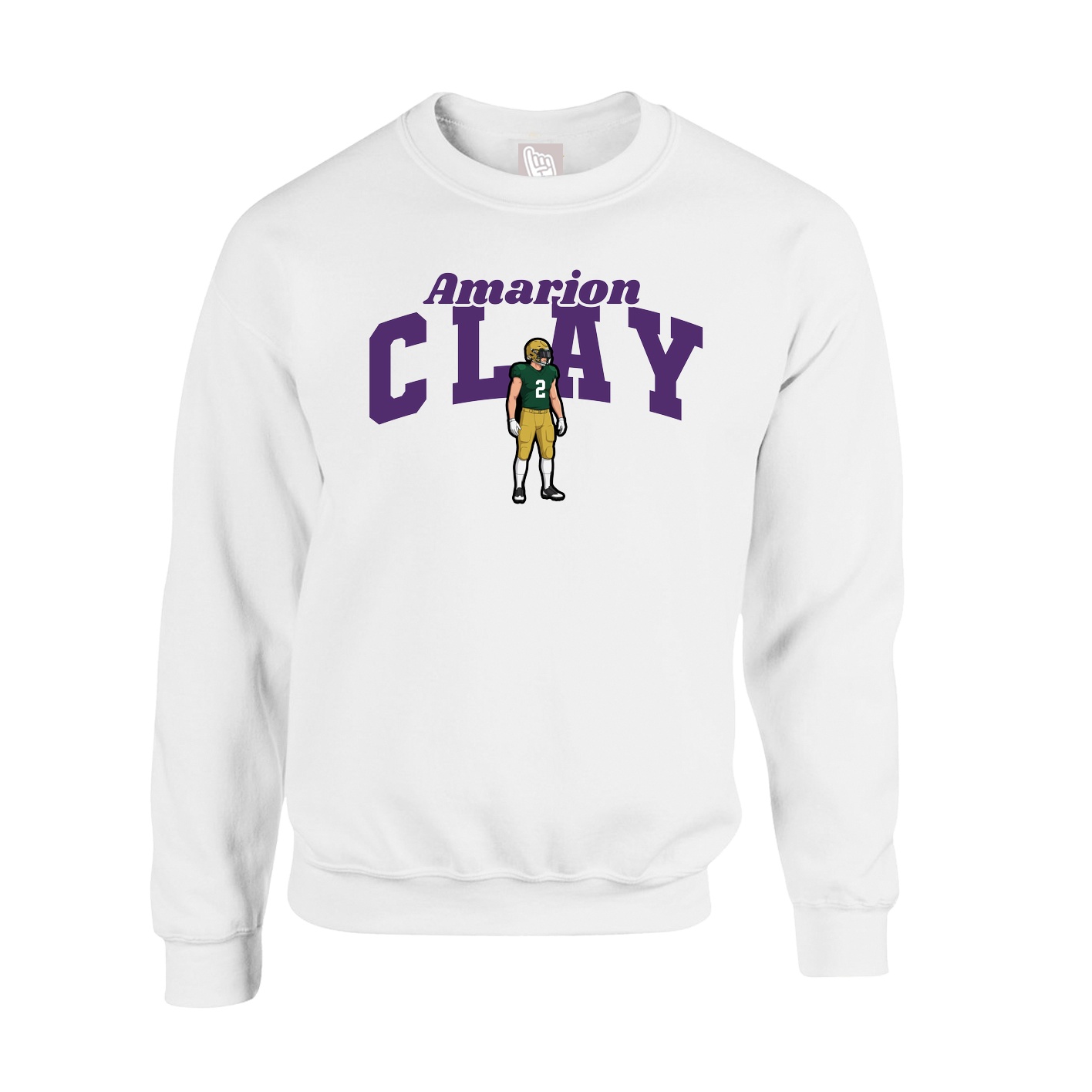 Fleece Crew — Signature Arch in White