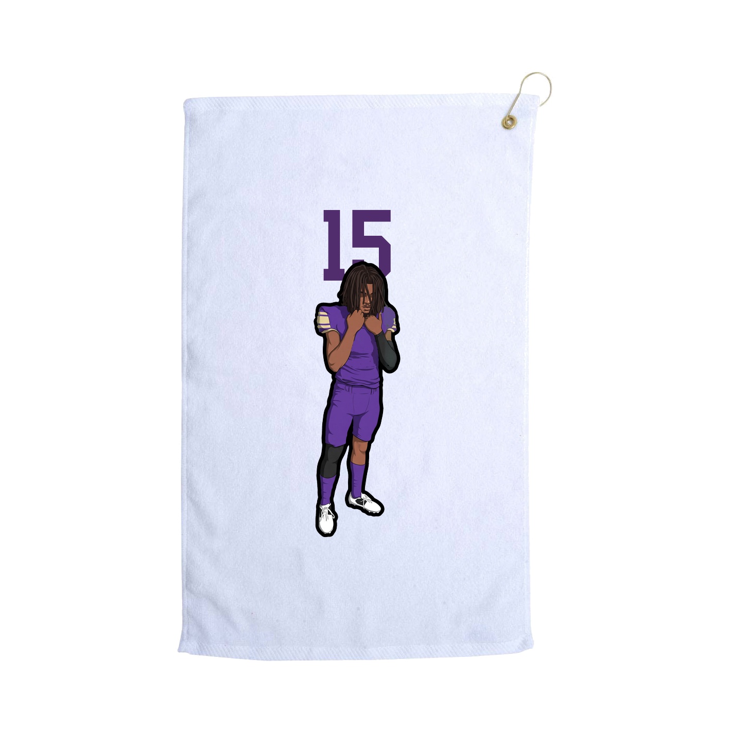 Golf Towel — Number Top in White