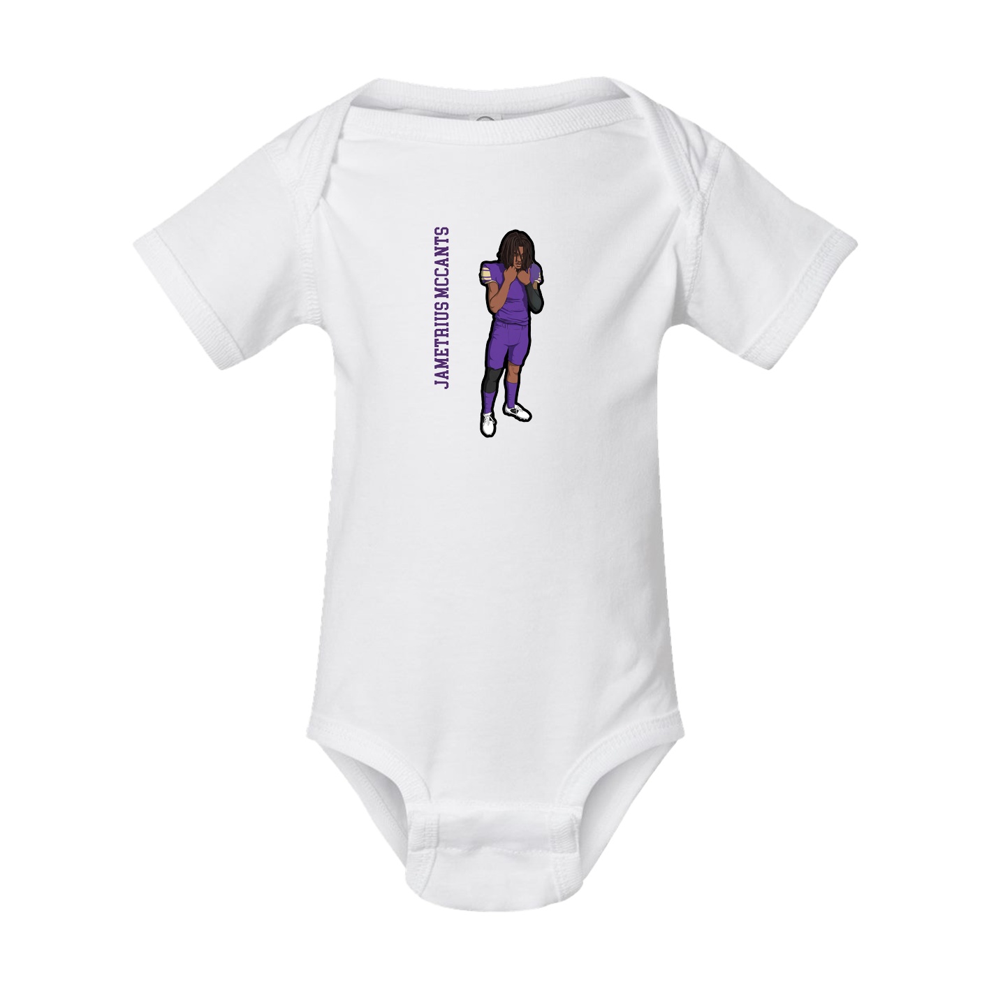 Baby Onesie — Name Vertical in White