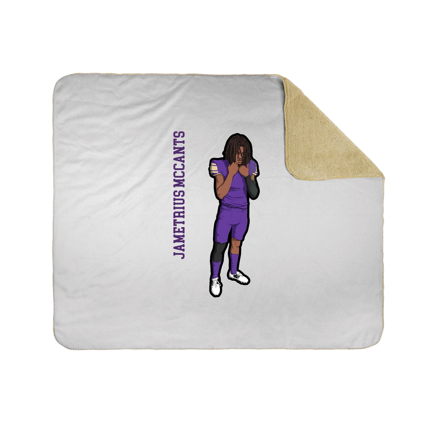 Throw Blanket — Name Vertical in White