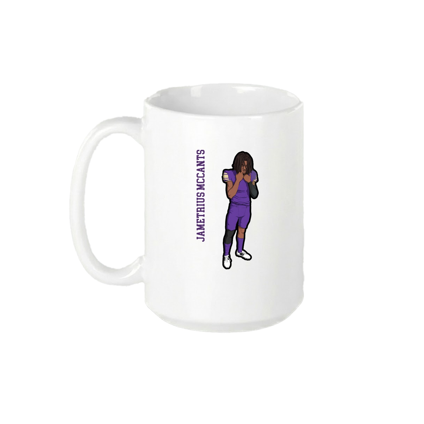 15oz Coffee Mug — Name Vertical in White