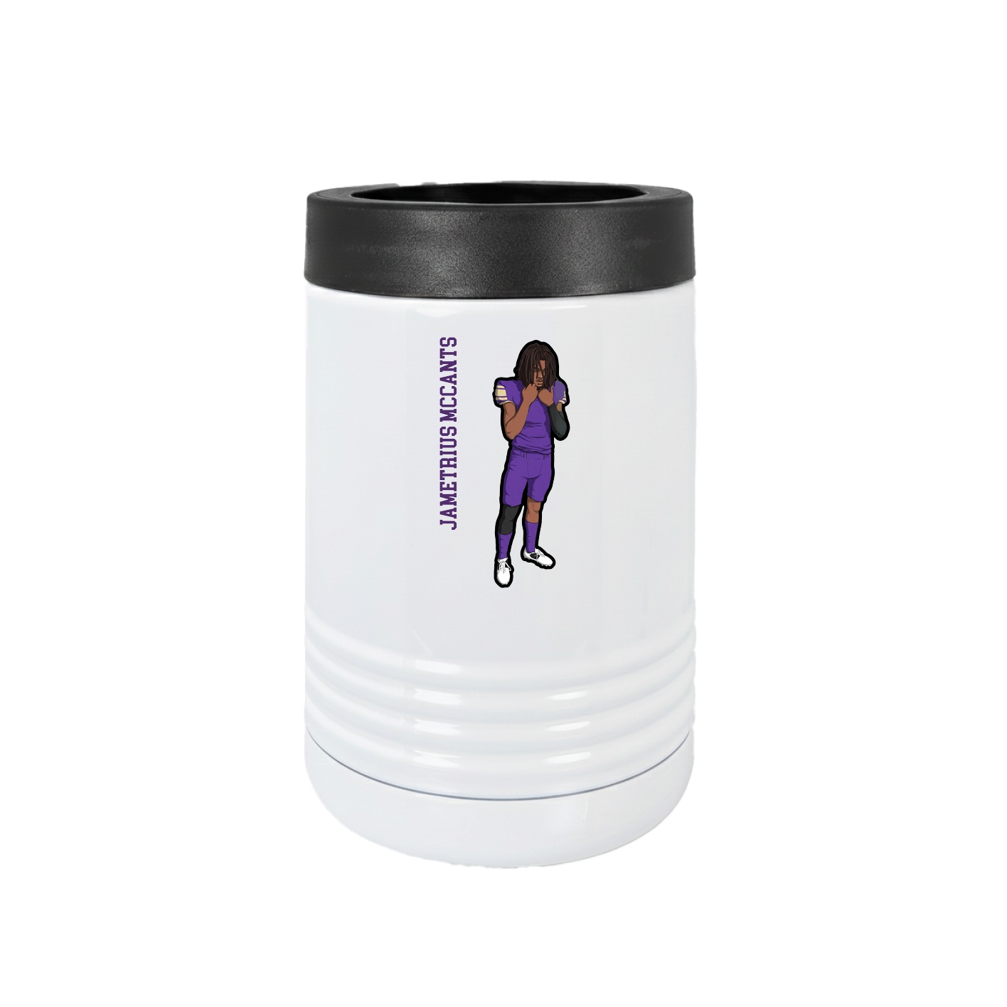 Beverage Holder — Name Vertical in White