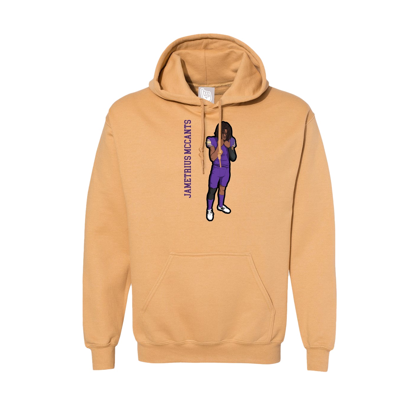 Hoodie — Name Vertical in Vegas Gold
