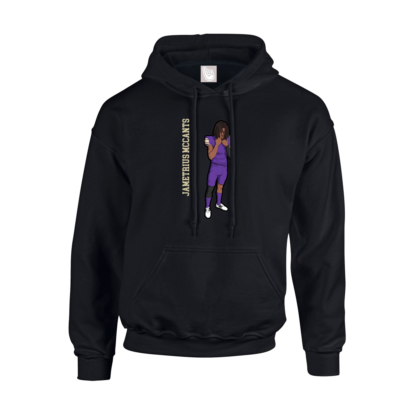 Youth Hoodie — Name Vertical in Black