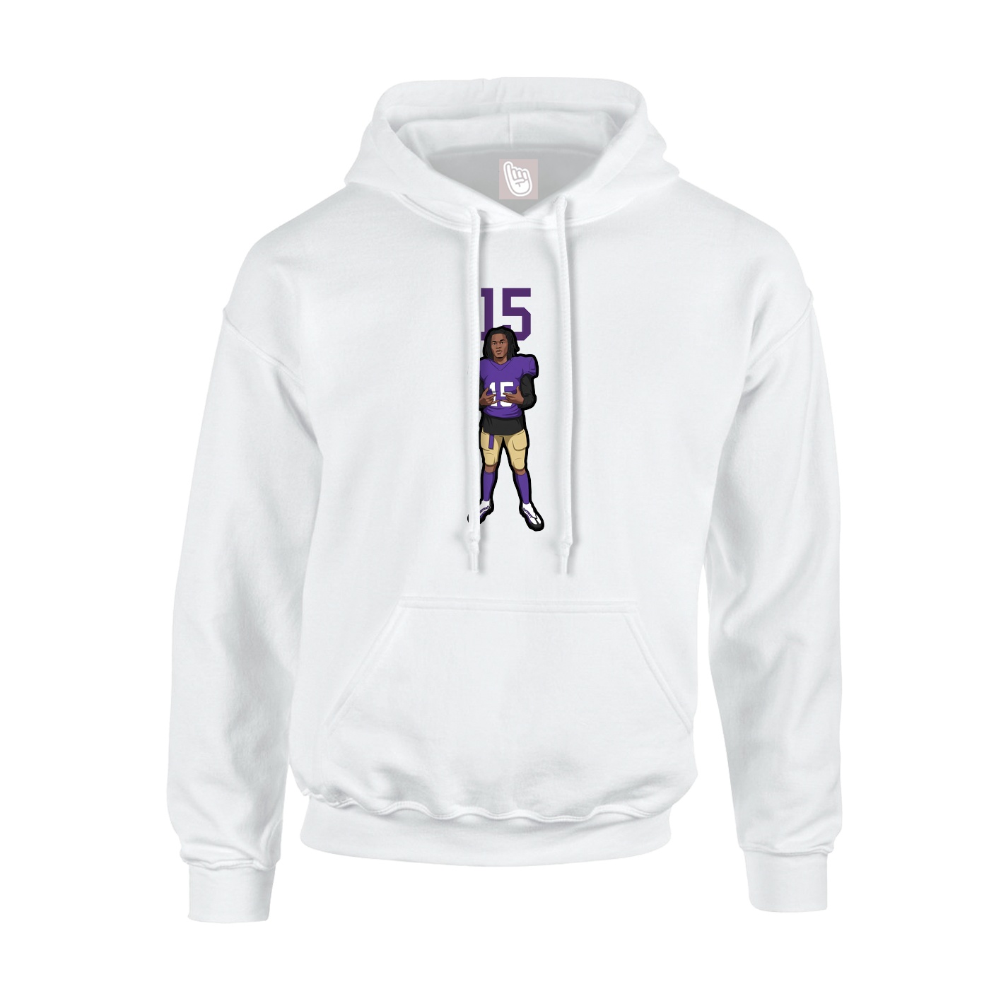 Youth Hoodie — Number Top in White