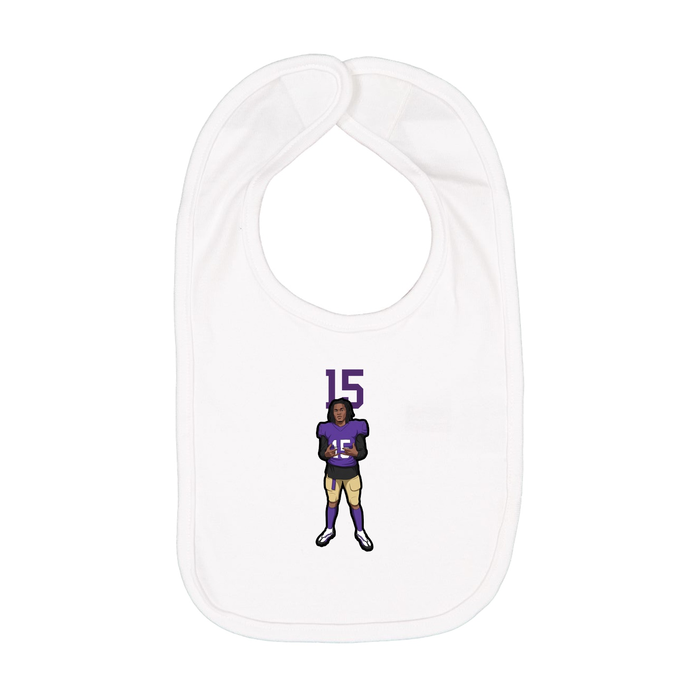 Infant Bib — Number Top in White
