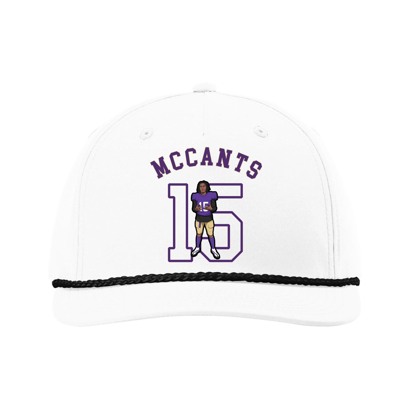 Five-Panel Classic Rope Cap — Shirsey Arch in White