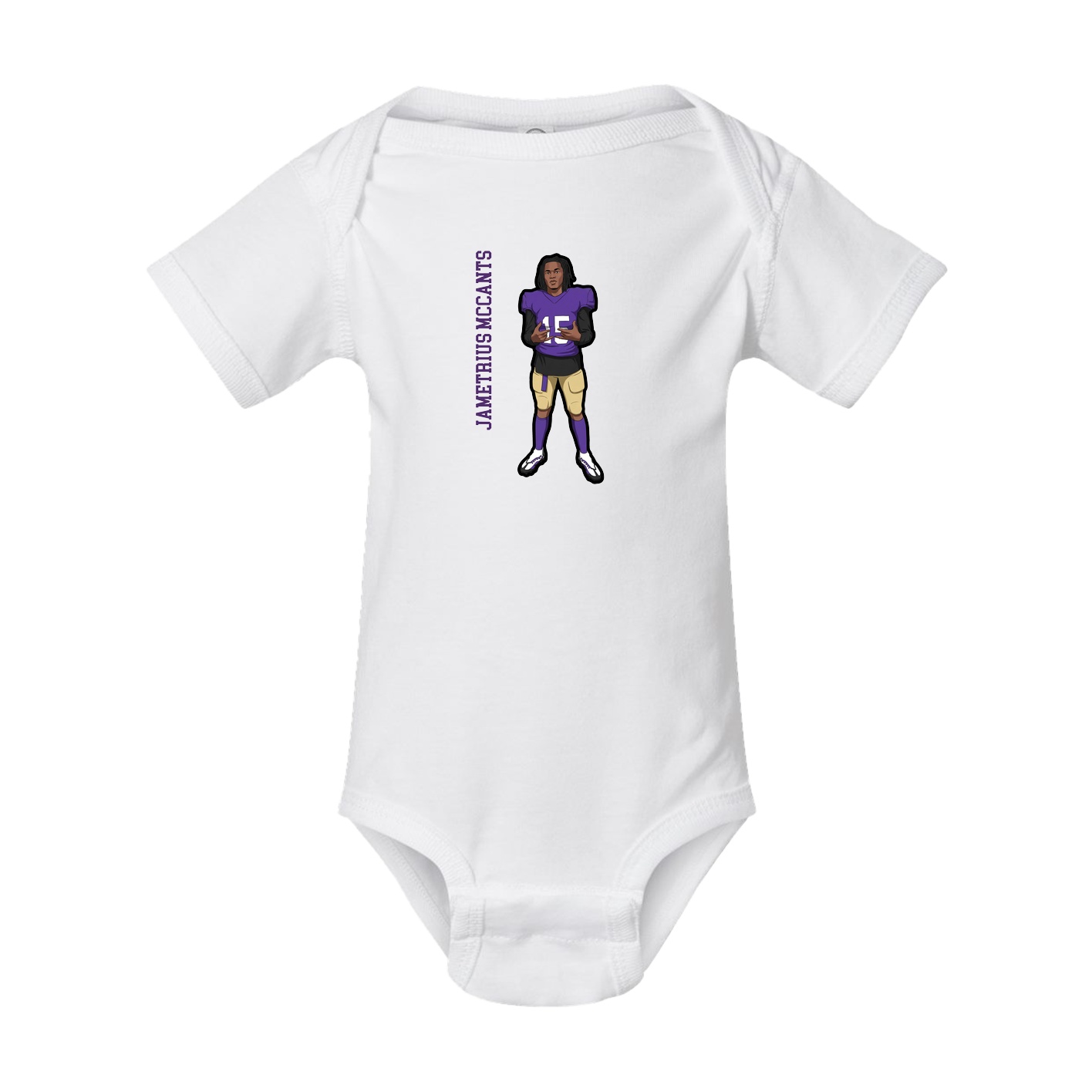 Baby Onesie — Name Vertical in White