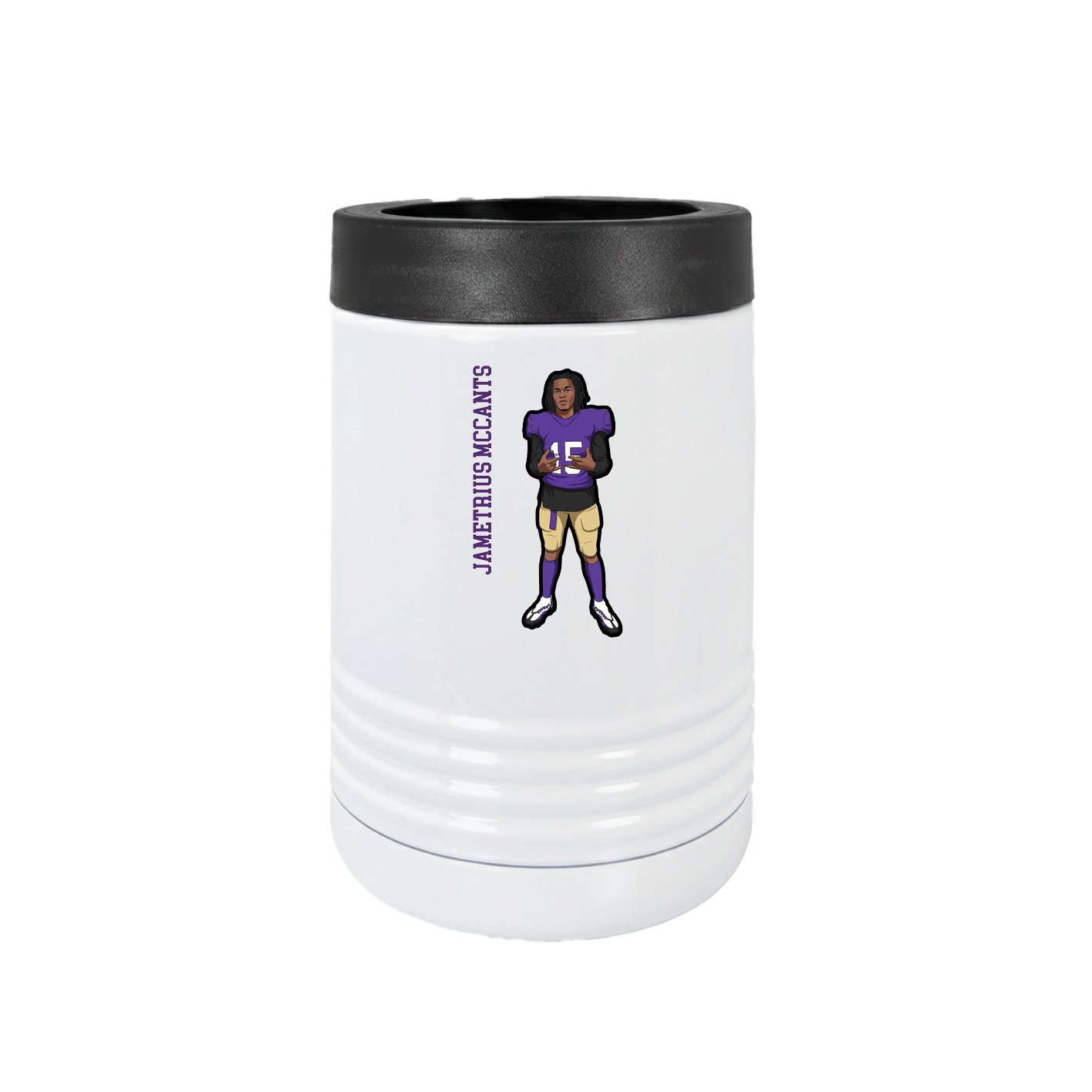 Beverage Holder — Name Vertical in White