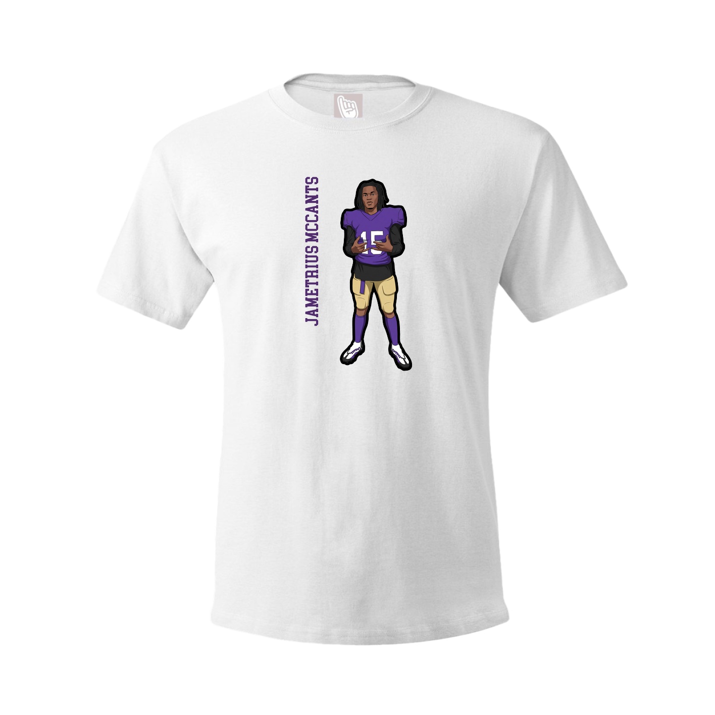 Tee — Name Vertical in White