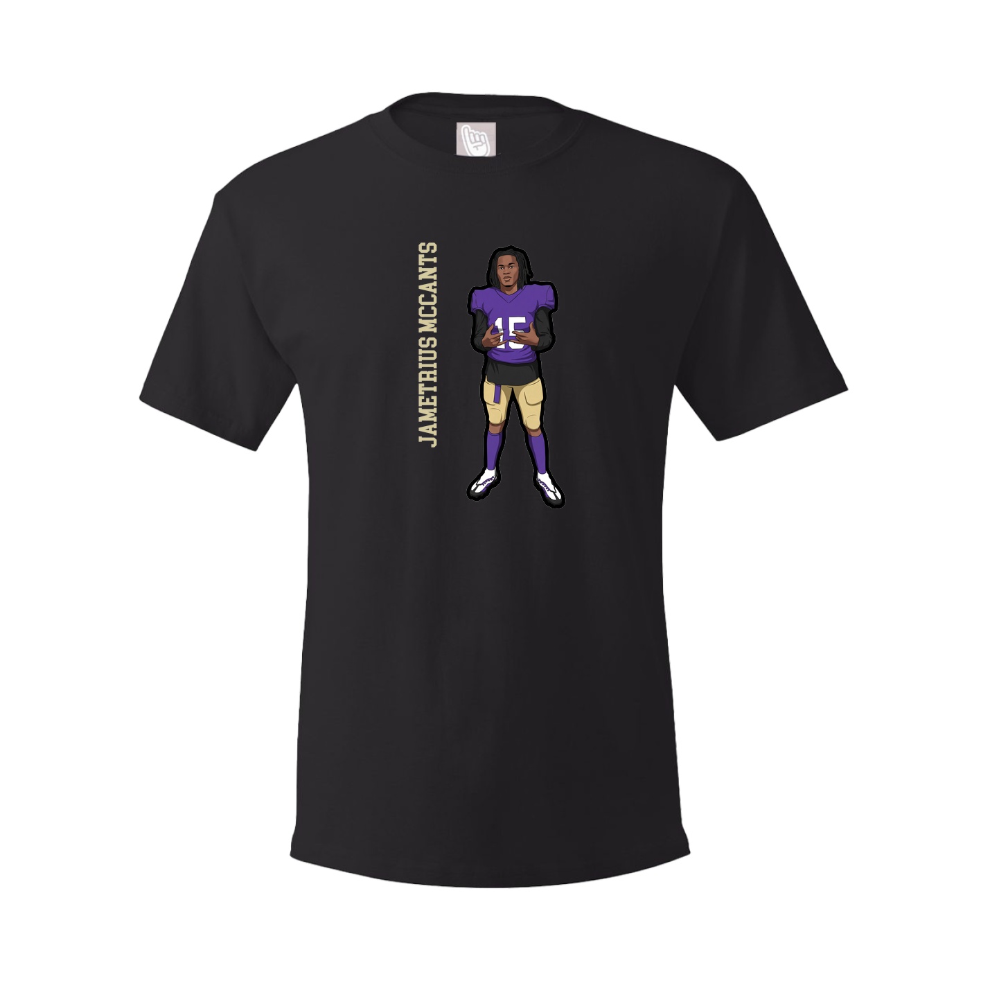 Youth Tee — Name Vertical in Black