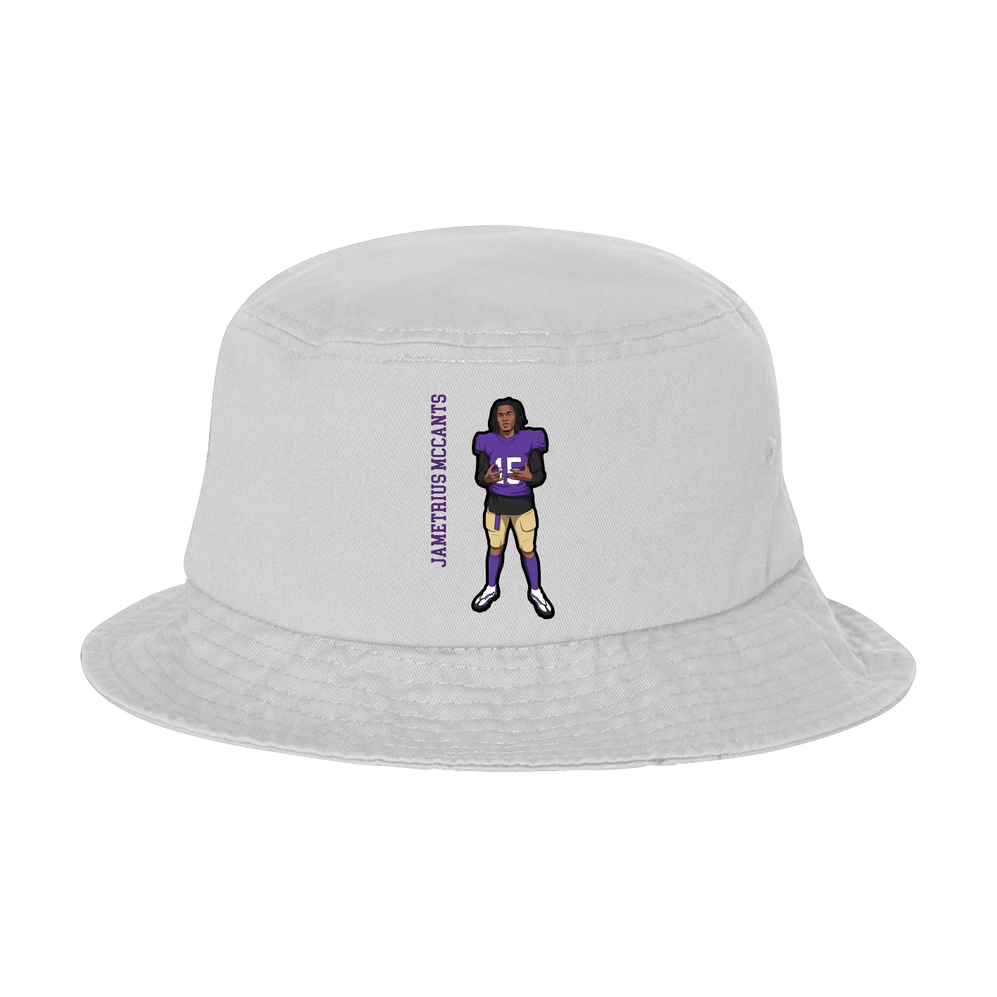 Bucket Cap — Name Vertical in White