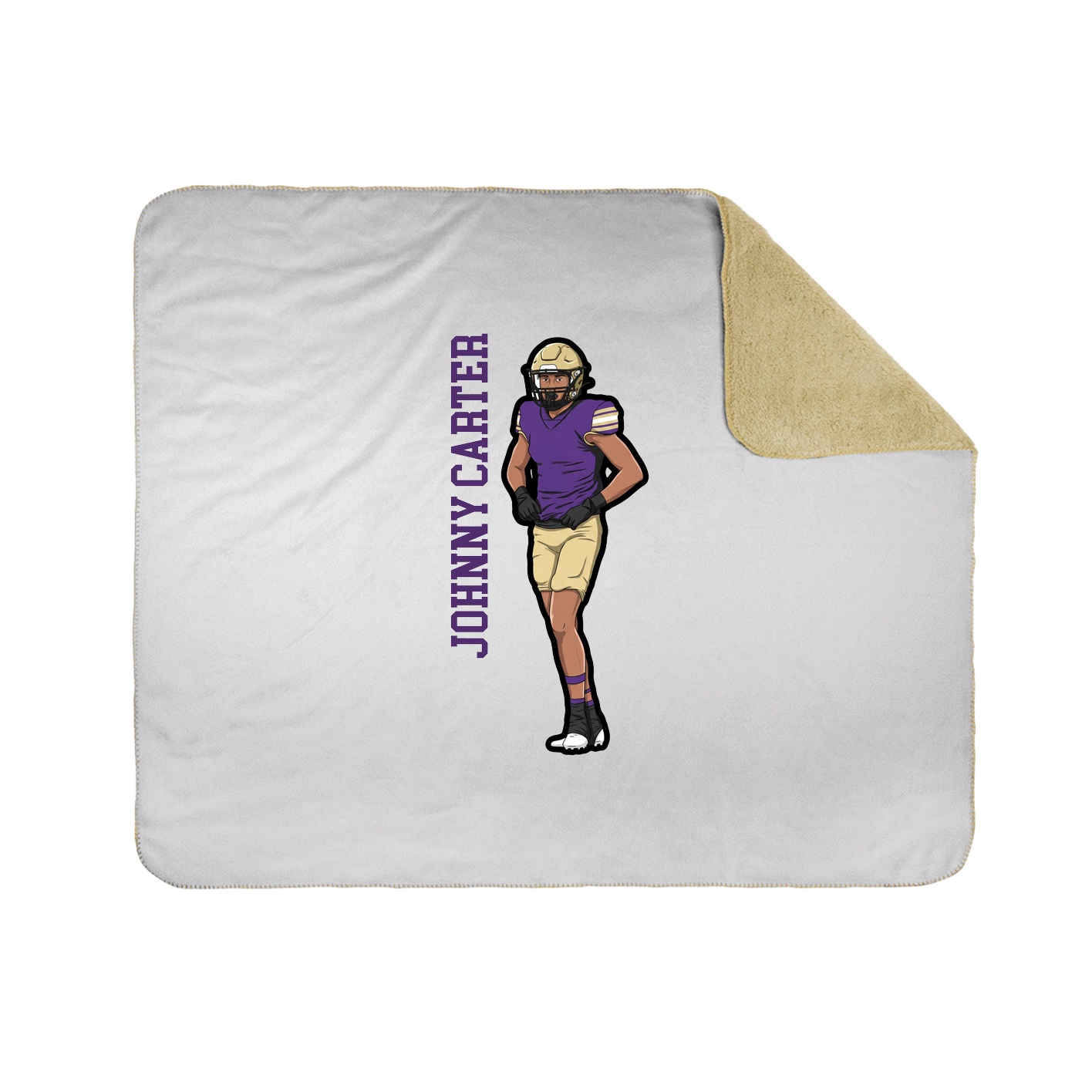 Throw Blanket — Name Vertical in White