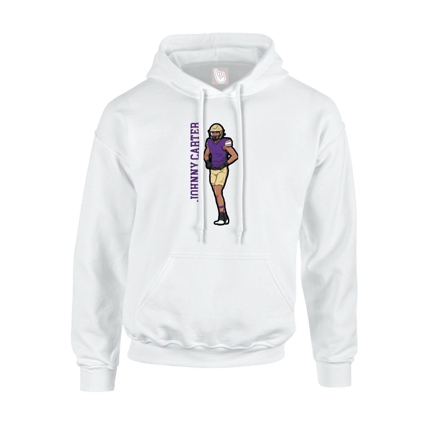 Youth Hoodie — Name Vertical in White