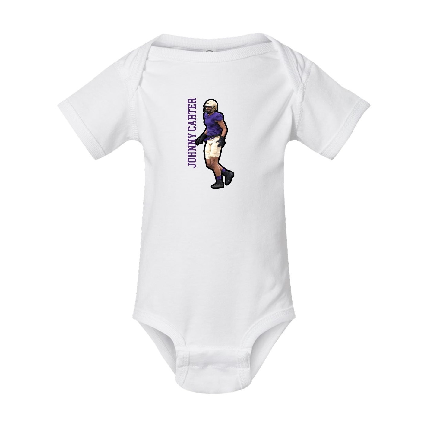 Baby Onesie — Name Vertical in White