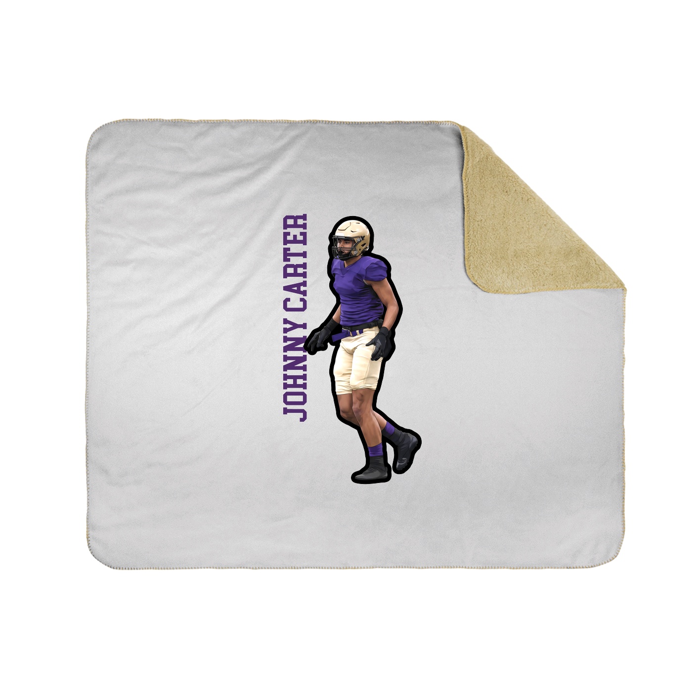 Throw Blanket — Name Vertical in White