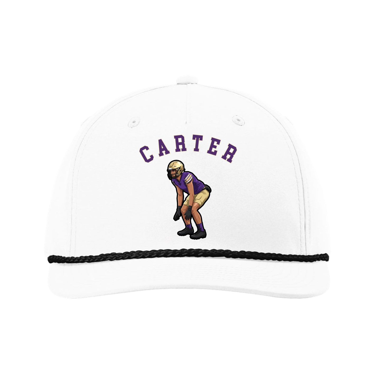 Five-Panel Classic Rope Cap — Shirsey Arch in White