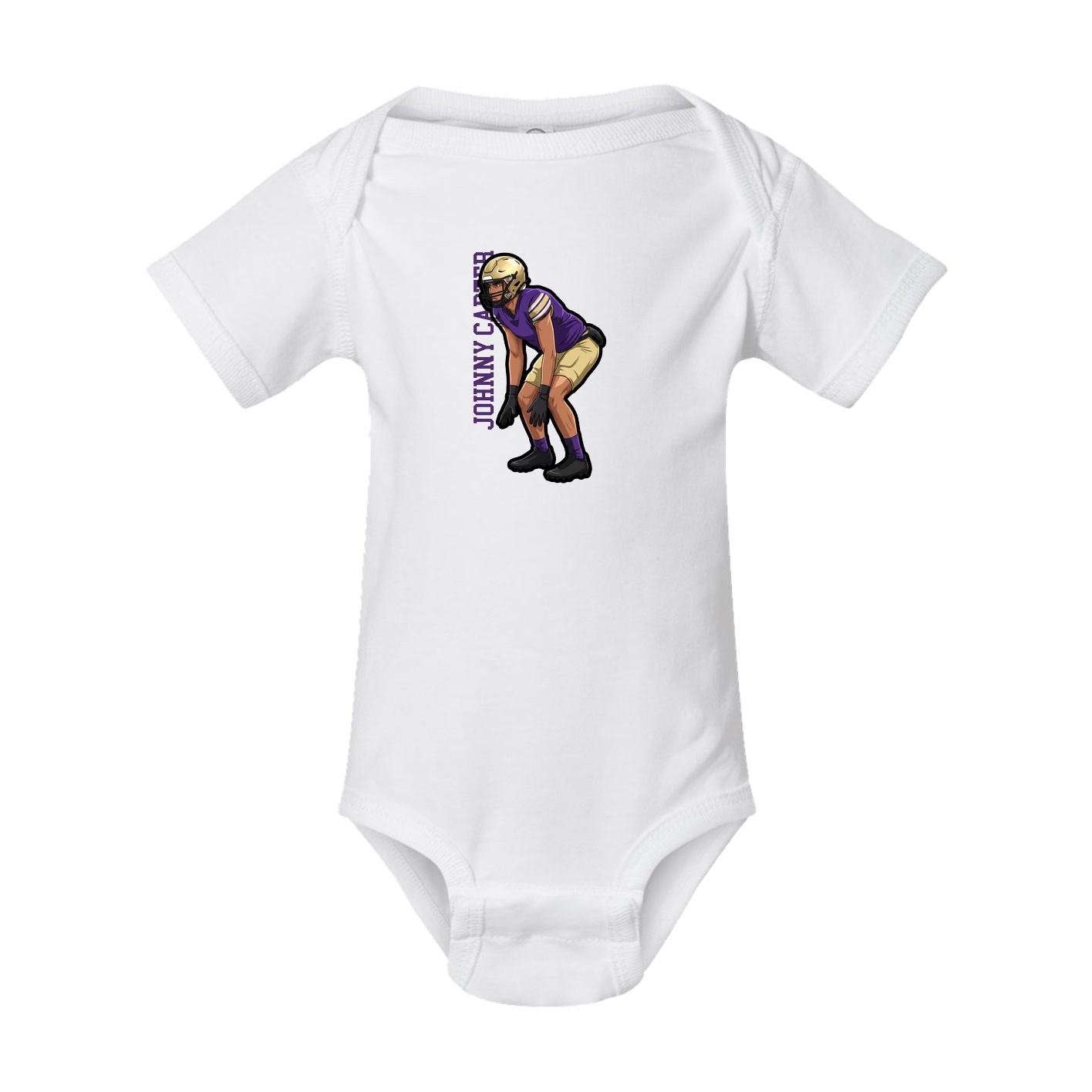 Baby Onesie — Name Vertical in White