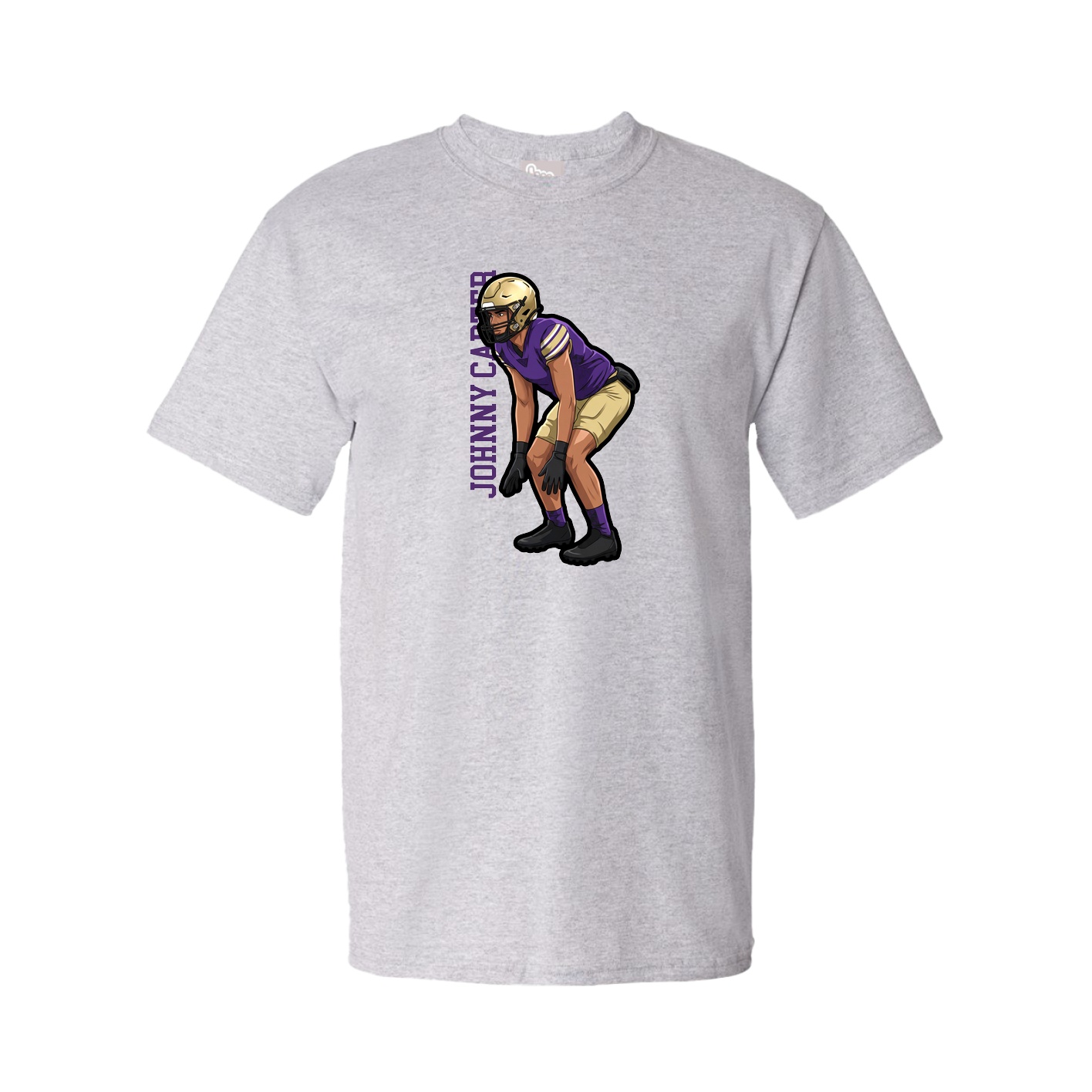 Youth Tee — Name Vertical in Grey