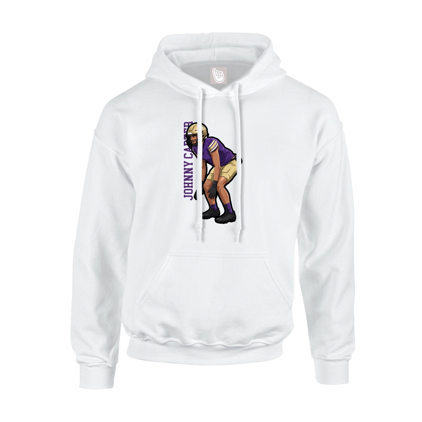 Youth Hoodie — Name Vertical in White