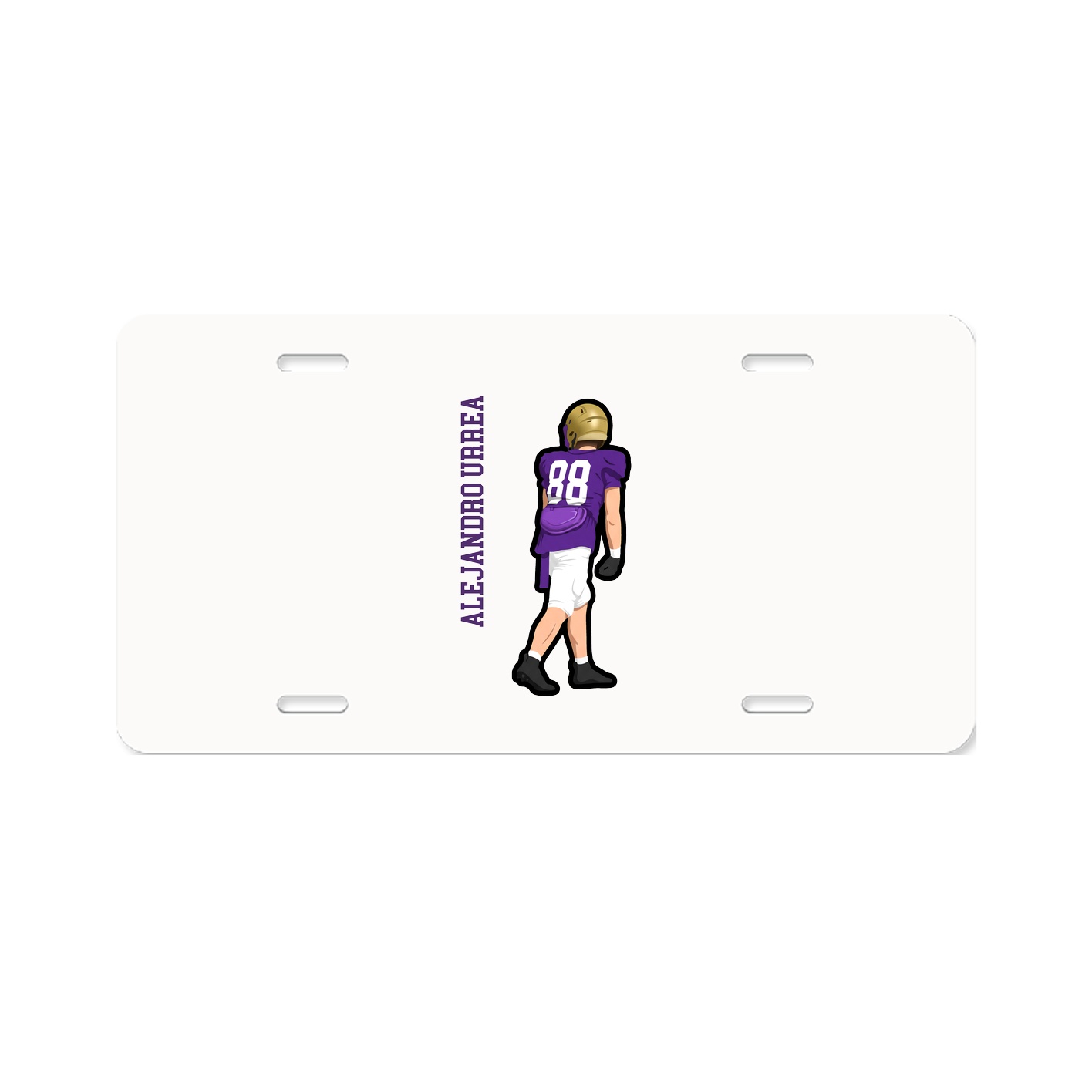 License Plate — Name Vertical in Classic