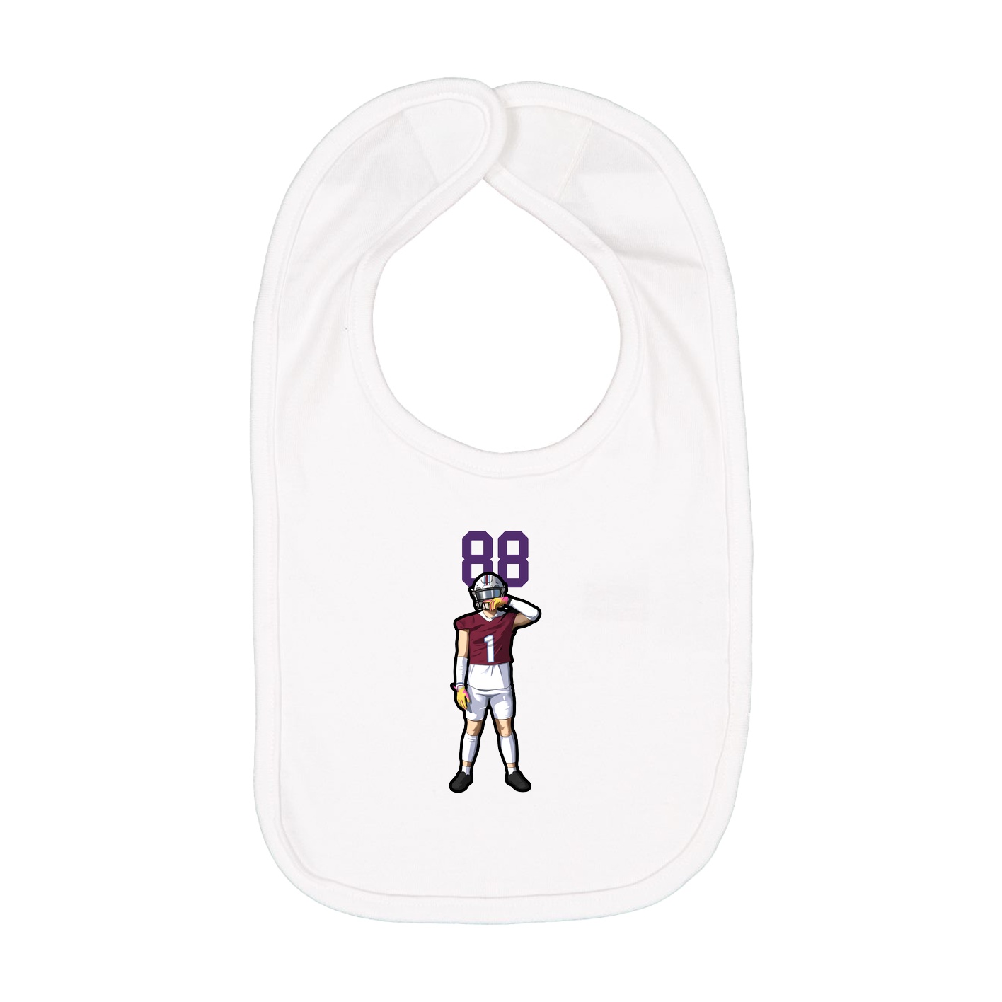 Infant Bib — Number Top in White
