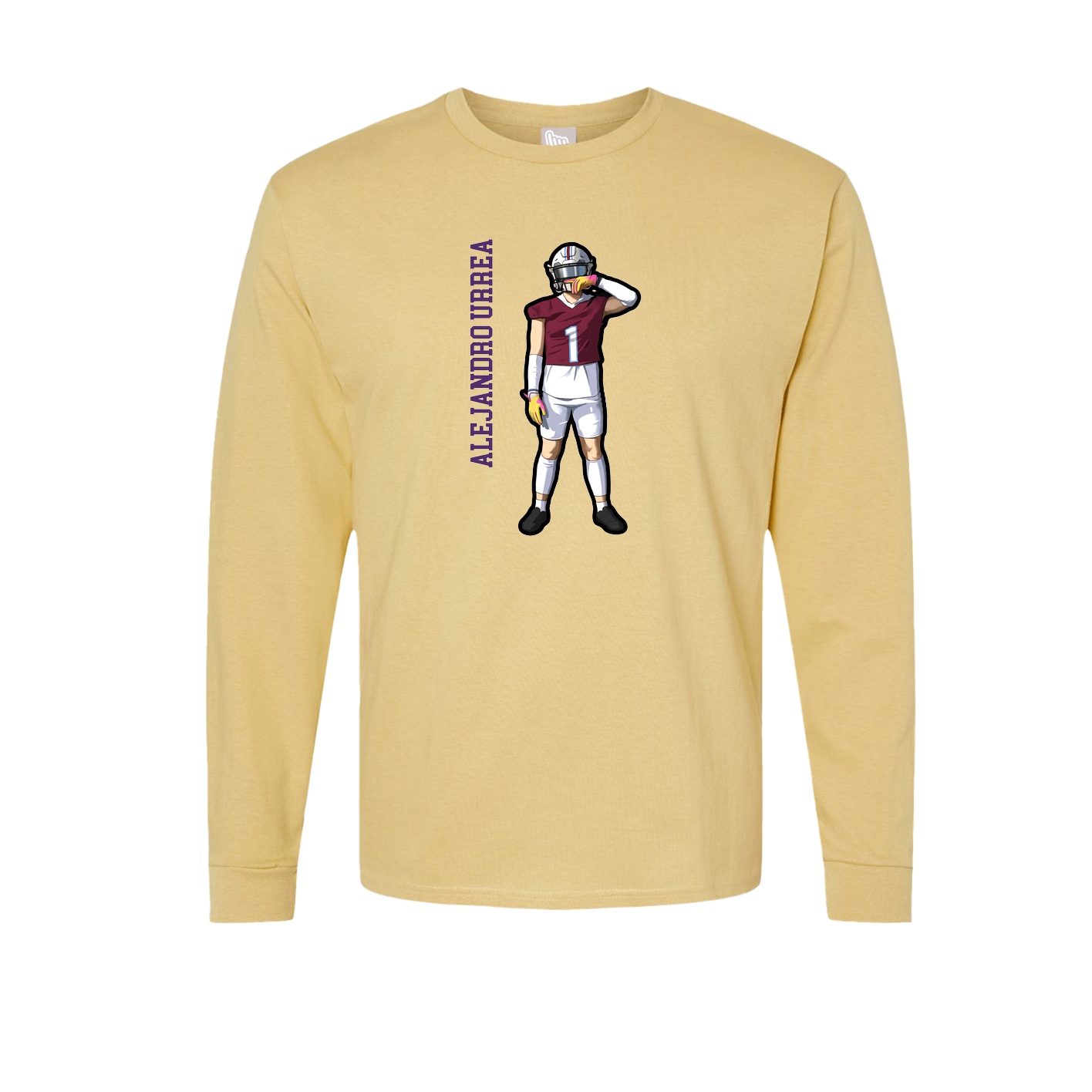 Long Sleeve Tee — Name Vertical in Vegas Gold