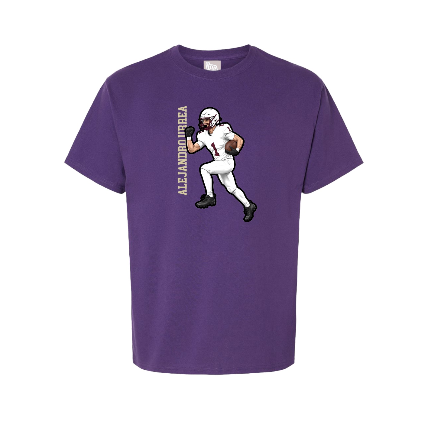 Youth Tee — Name Vertical in Purple