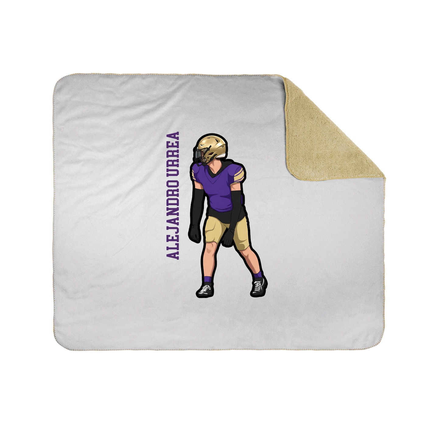 Throw Blanket — Name Vertical in White