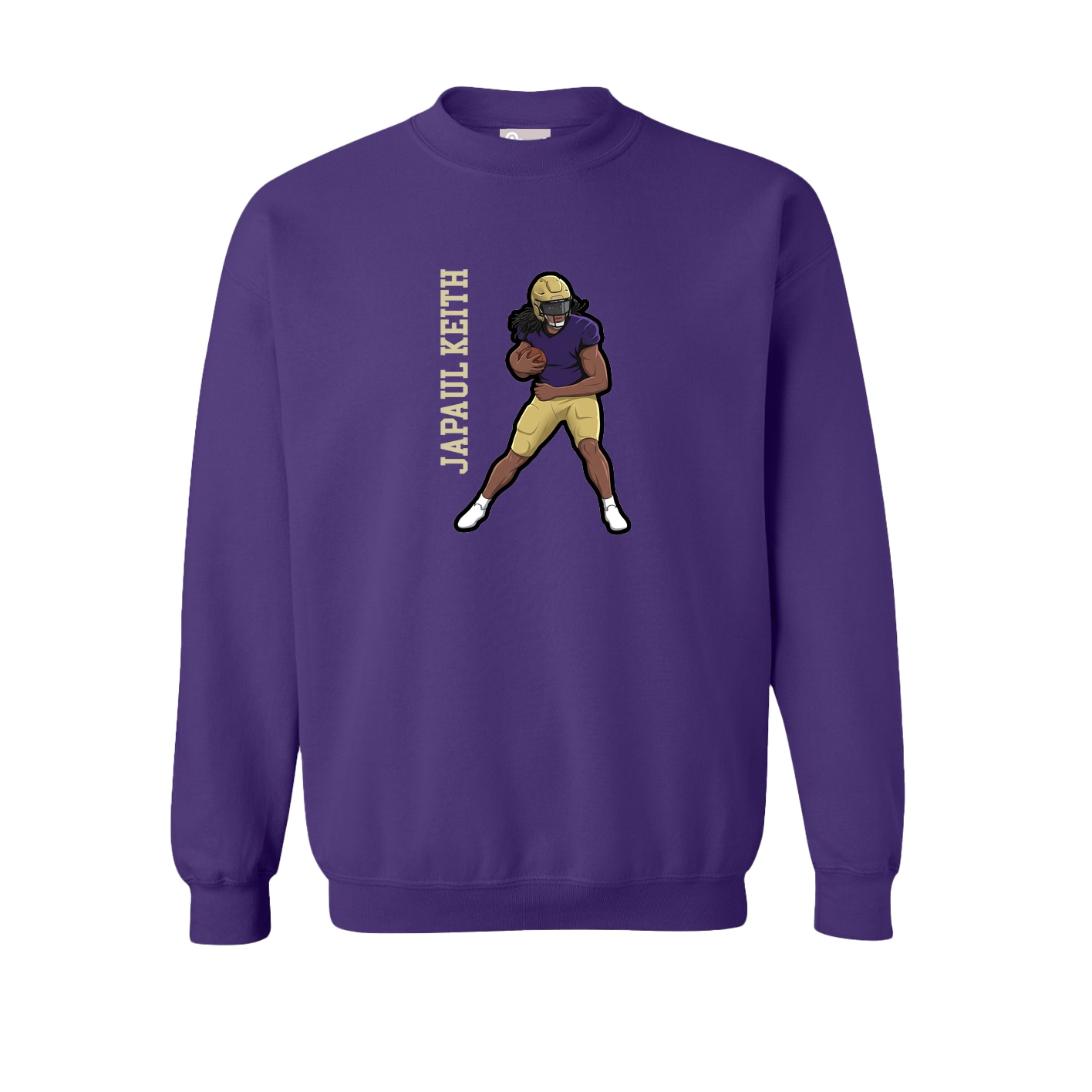 Fleece Crew — Name Vertical in Purple