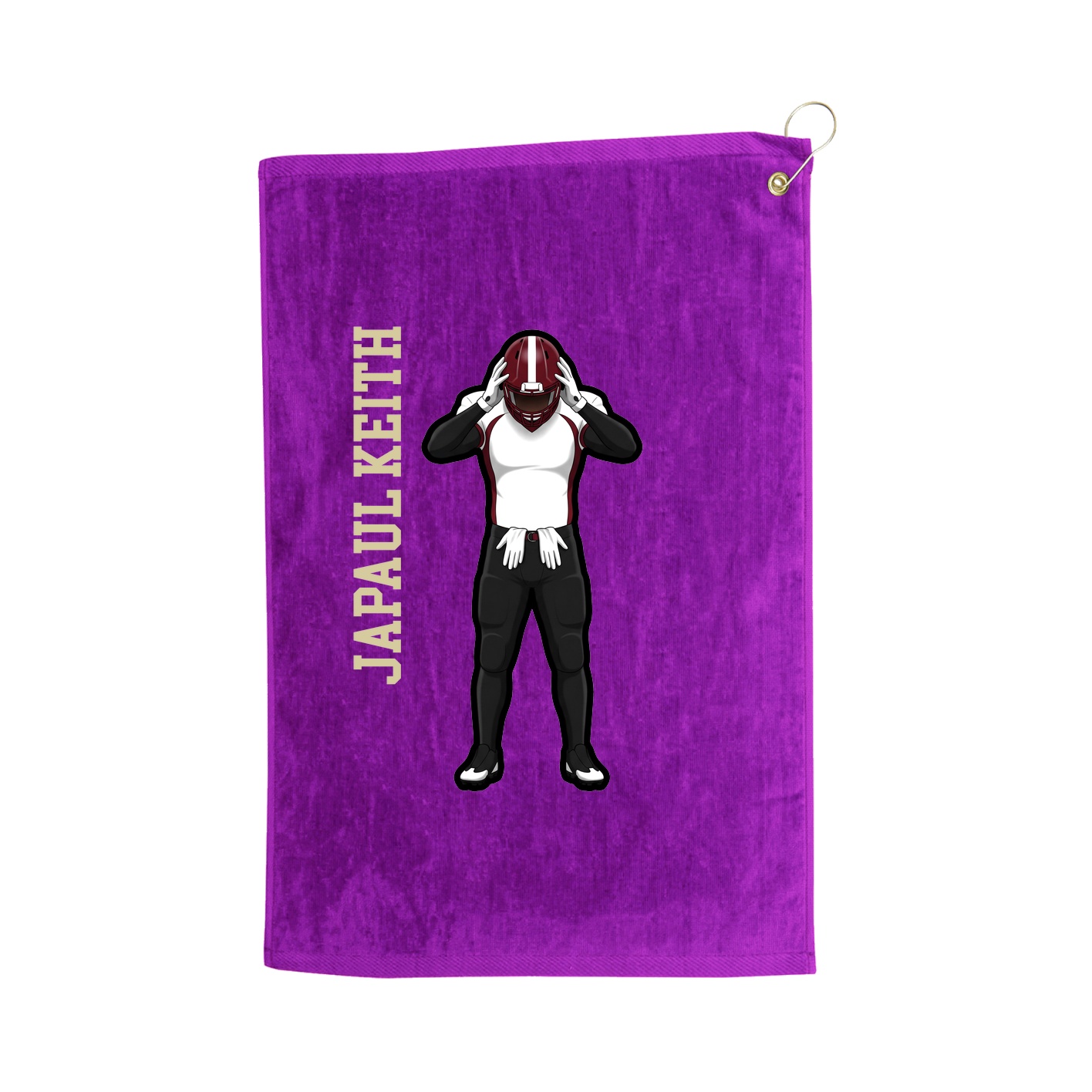 Golf Towel — Name Vertical in Purple