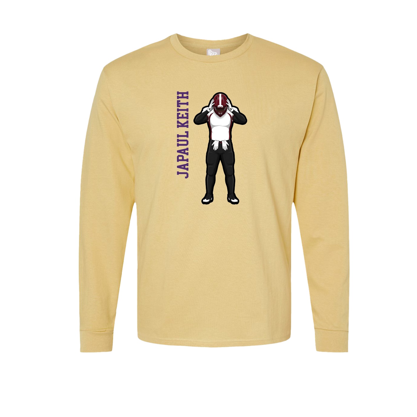 Long Sleeve Tee — Name Vertical in Vegas Gold
