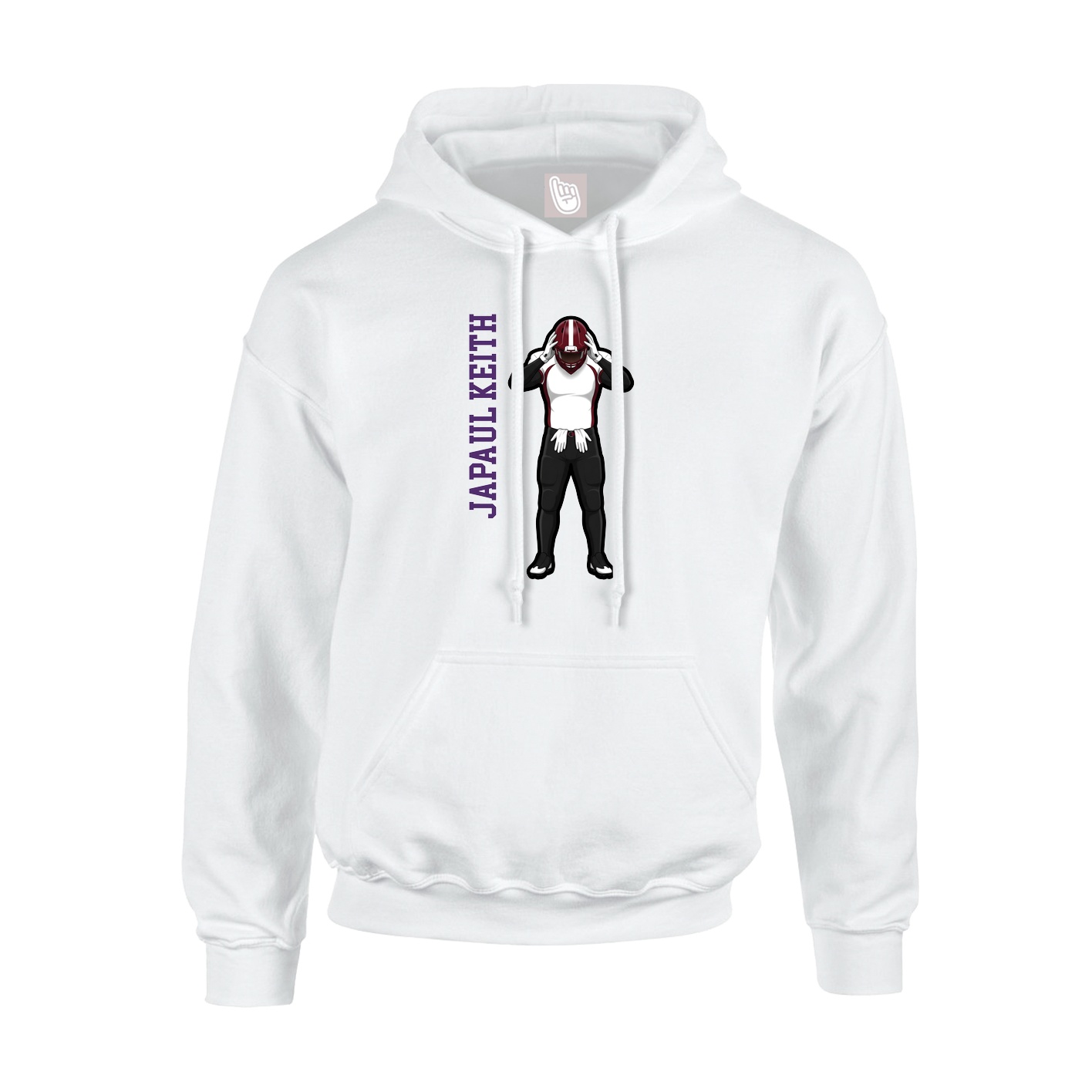 Hoodie — Name Vertical in White