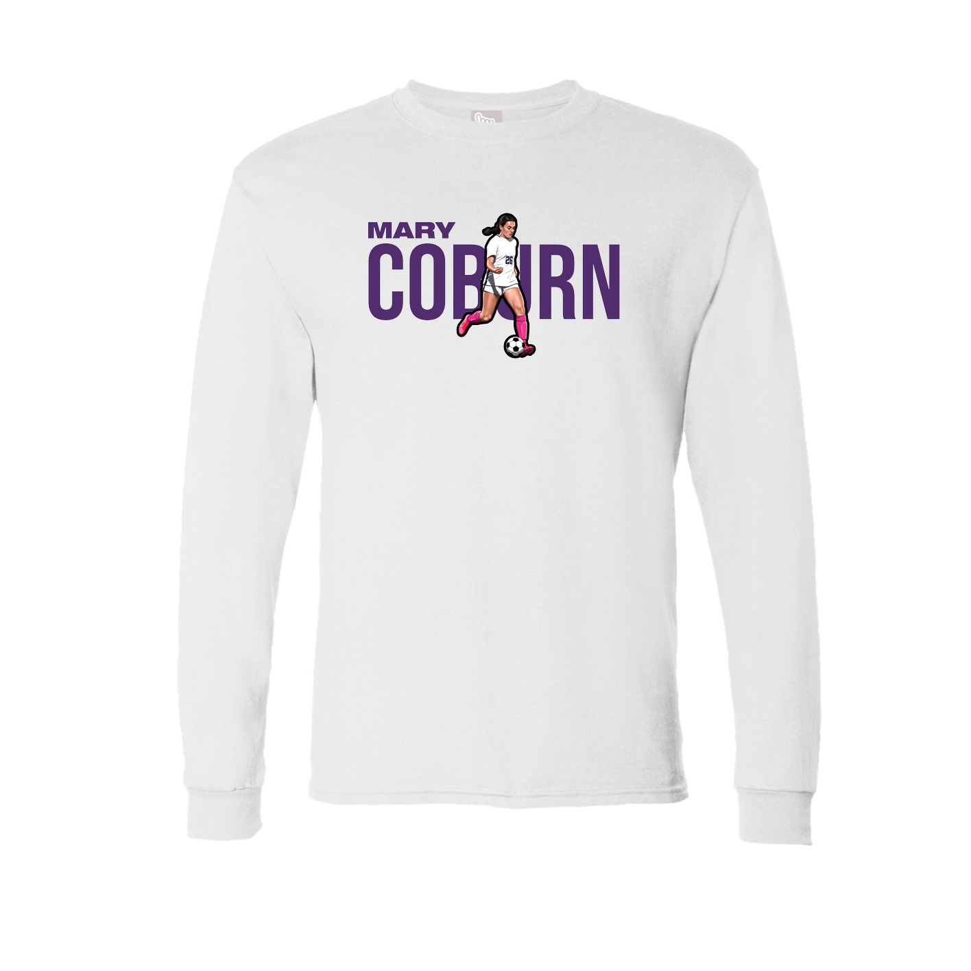 Long Sleeve Tee — Player Name in White