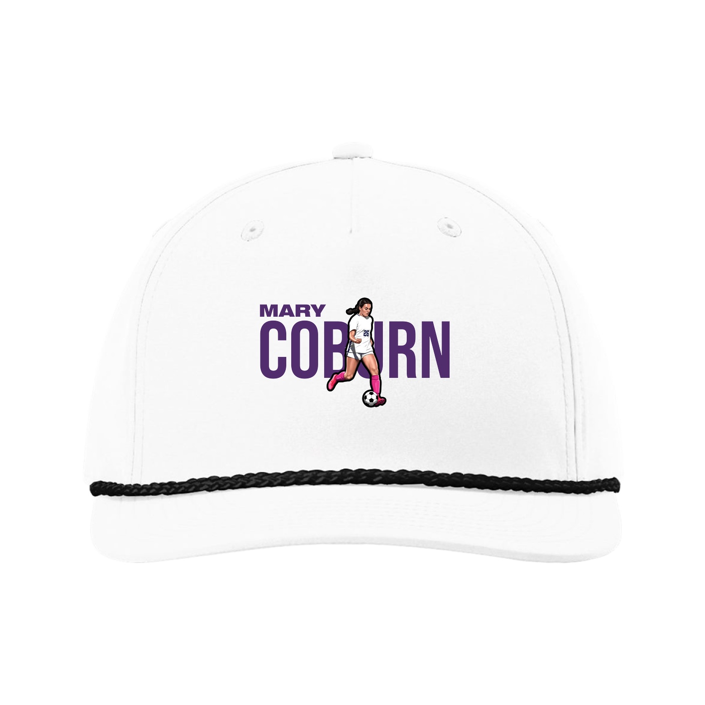 Five-Panel Classic Rope Cap — Player Name in White