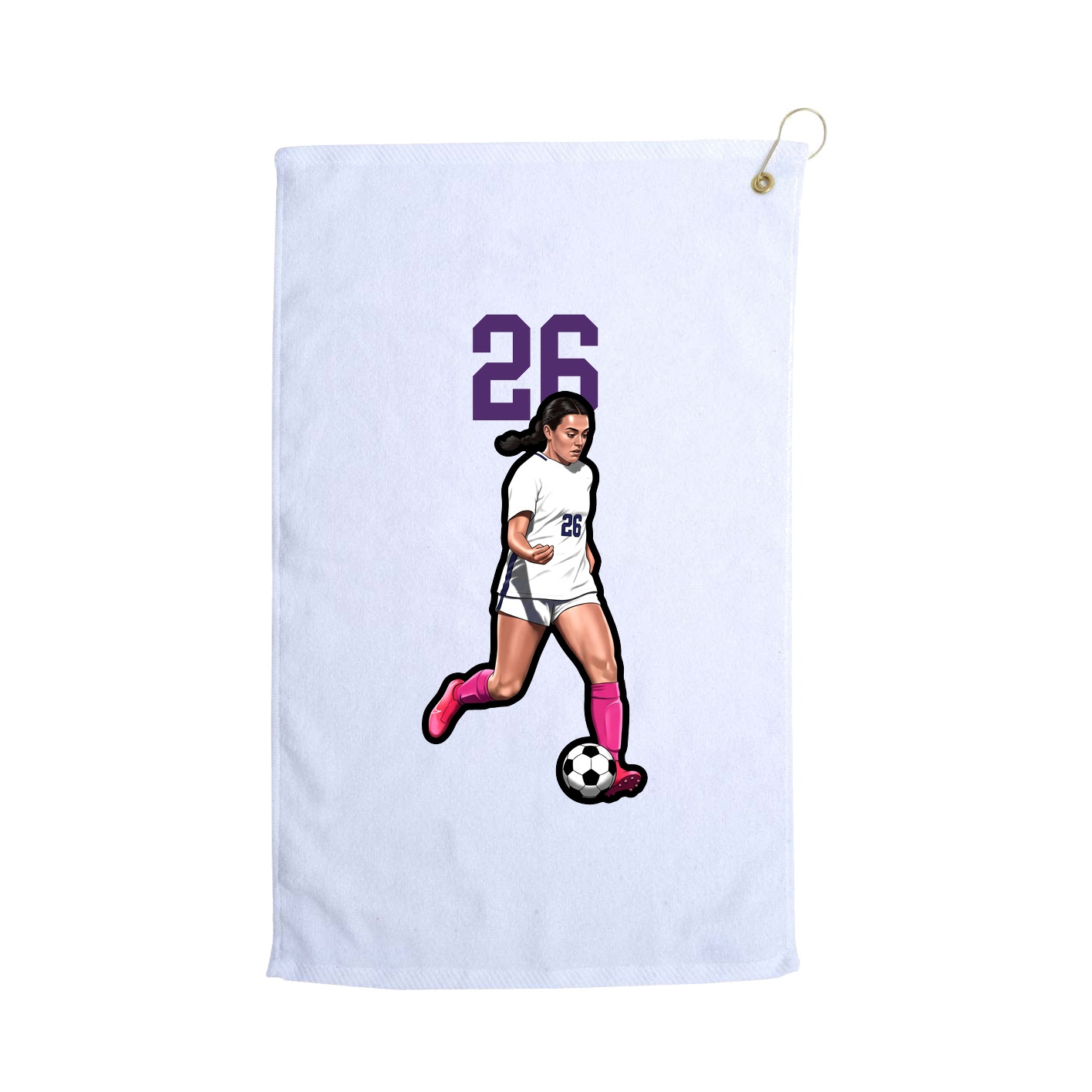 Golf Towel — Number Top in White