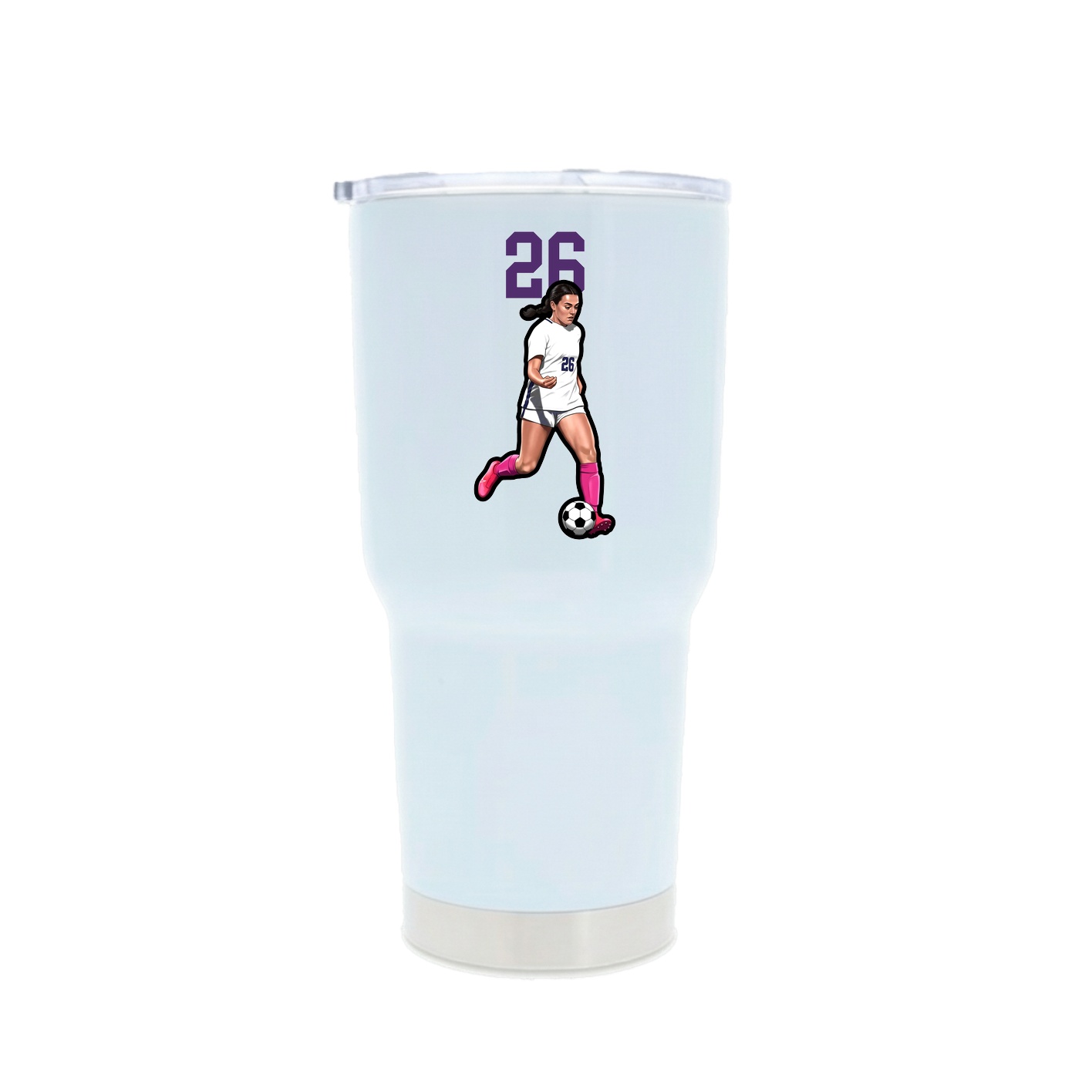 30oz Stainless Steel Tumbler — Number Top in White