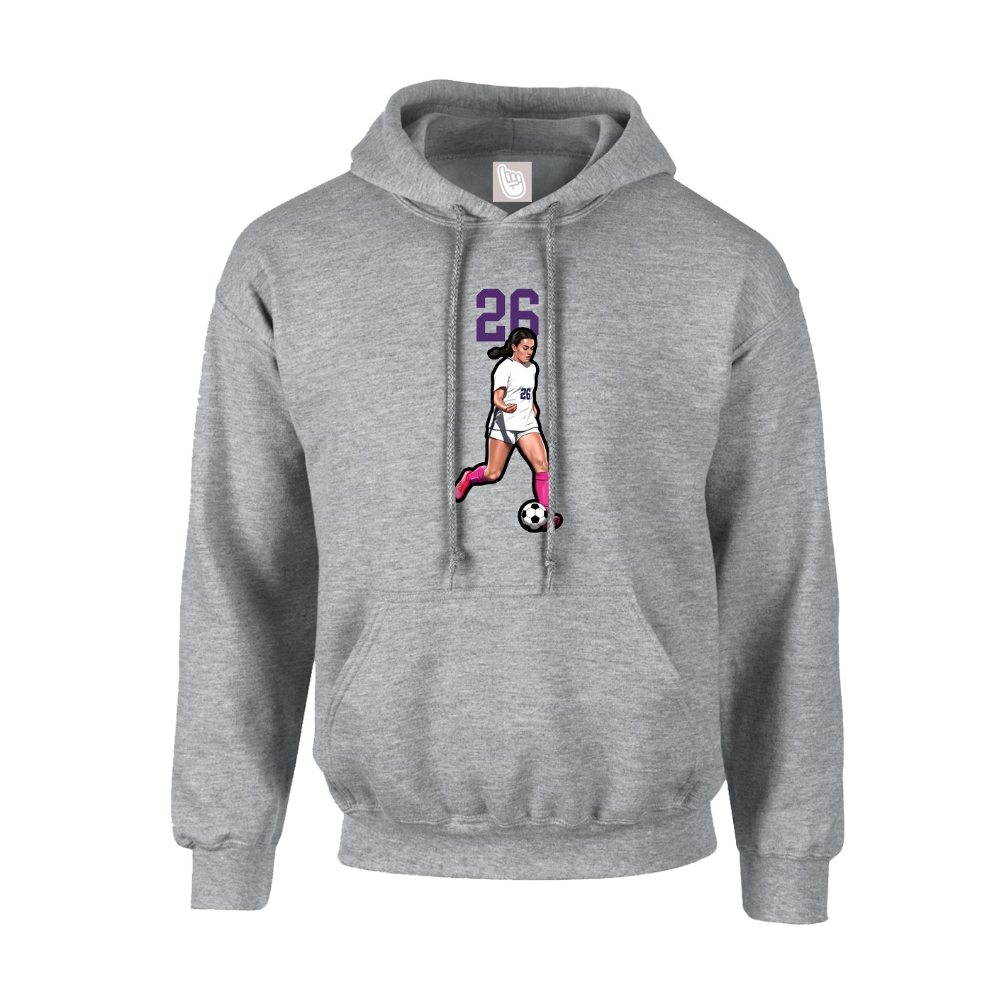 Youth Hoodie — Number Top in Grey