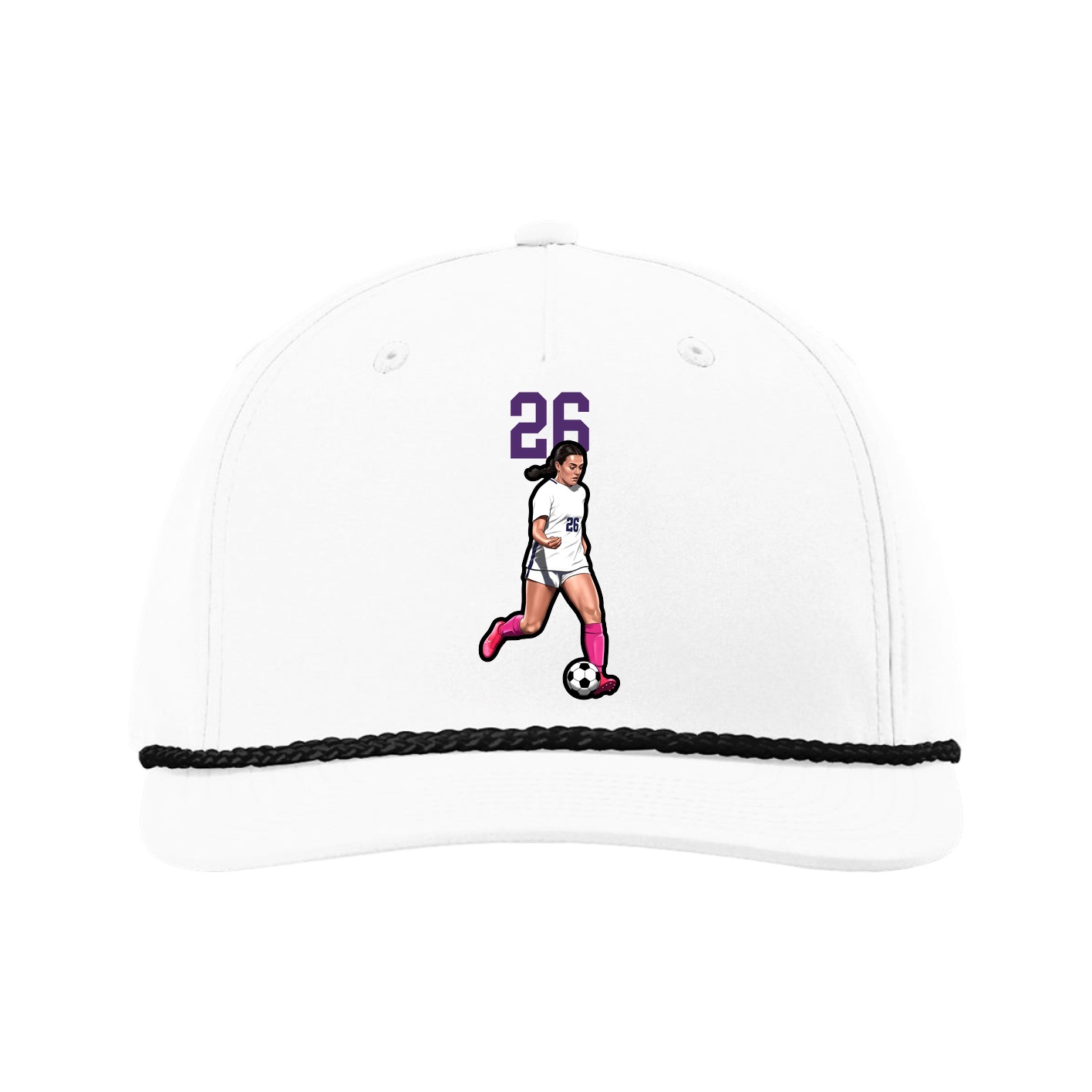 Five-Panel Classic Rope Cap — Number Top in White