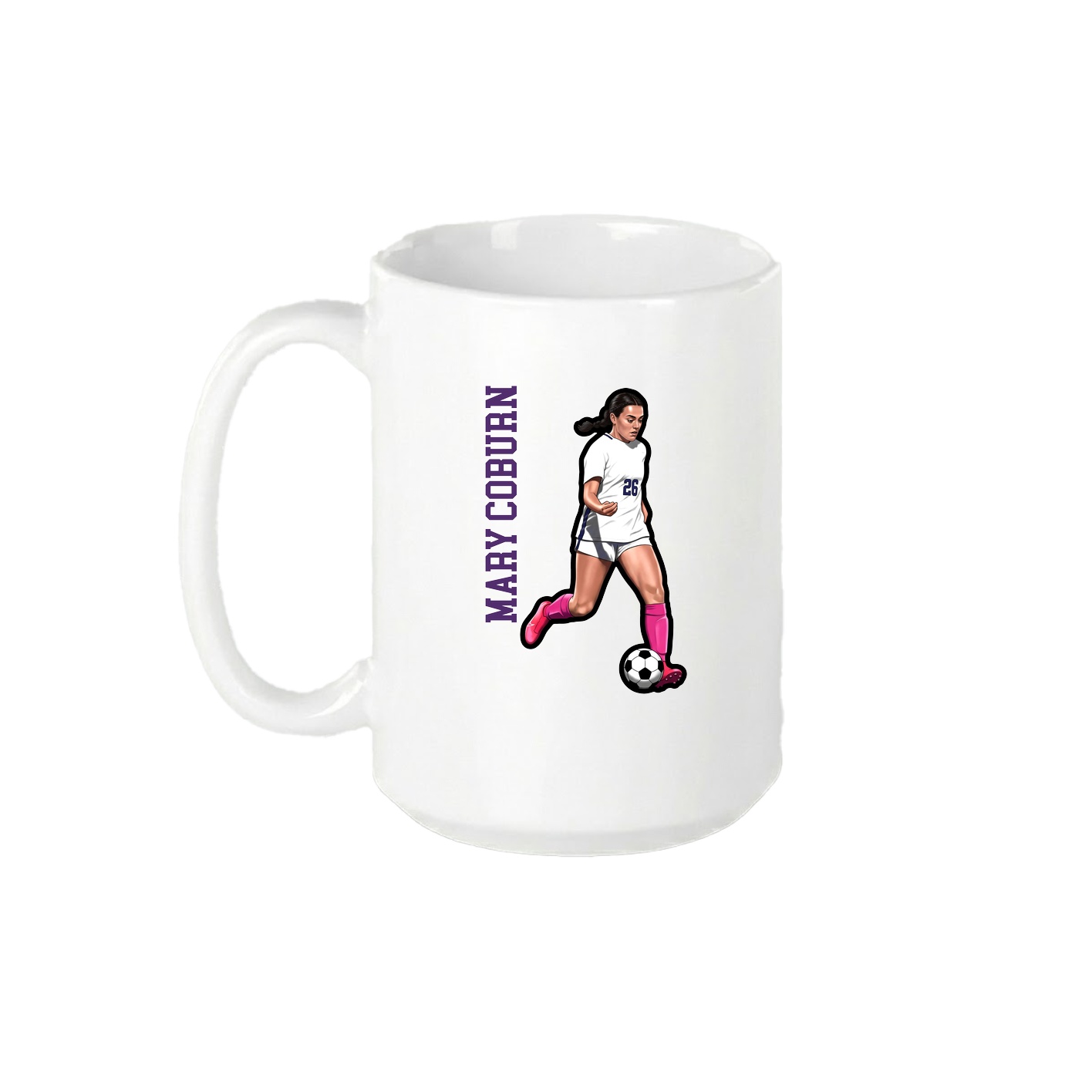 15oz Coffee Mug — Name Vertical in White
