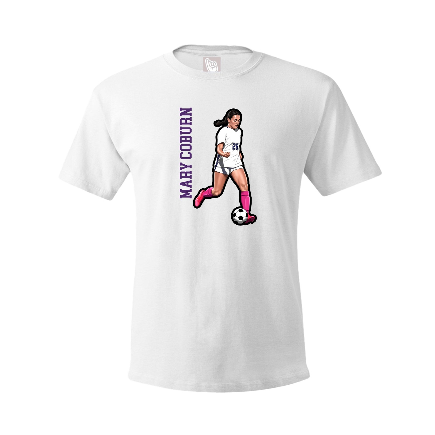 Youth Tee — Name Vertical in White