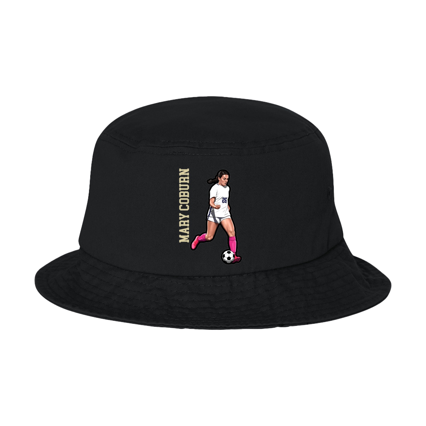 Bucket Cap — Name Vertical in Black